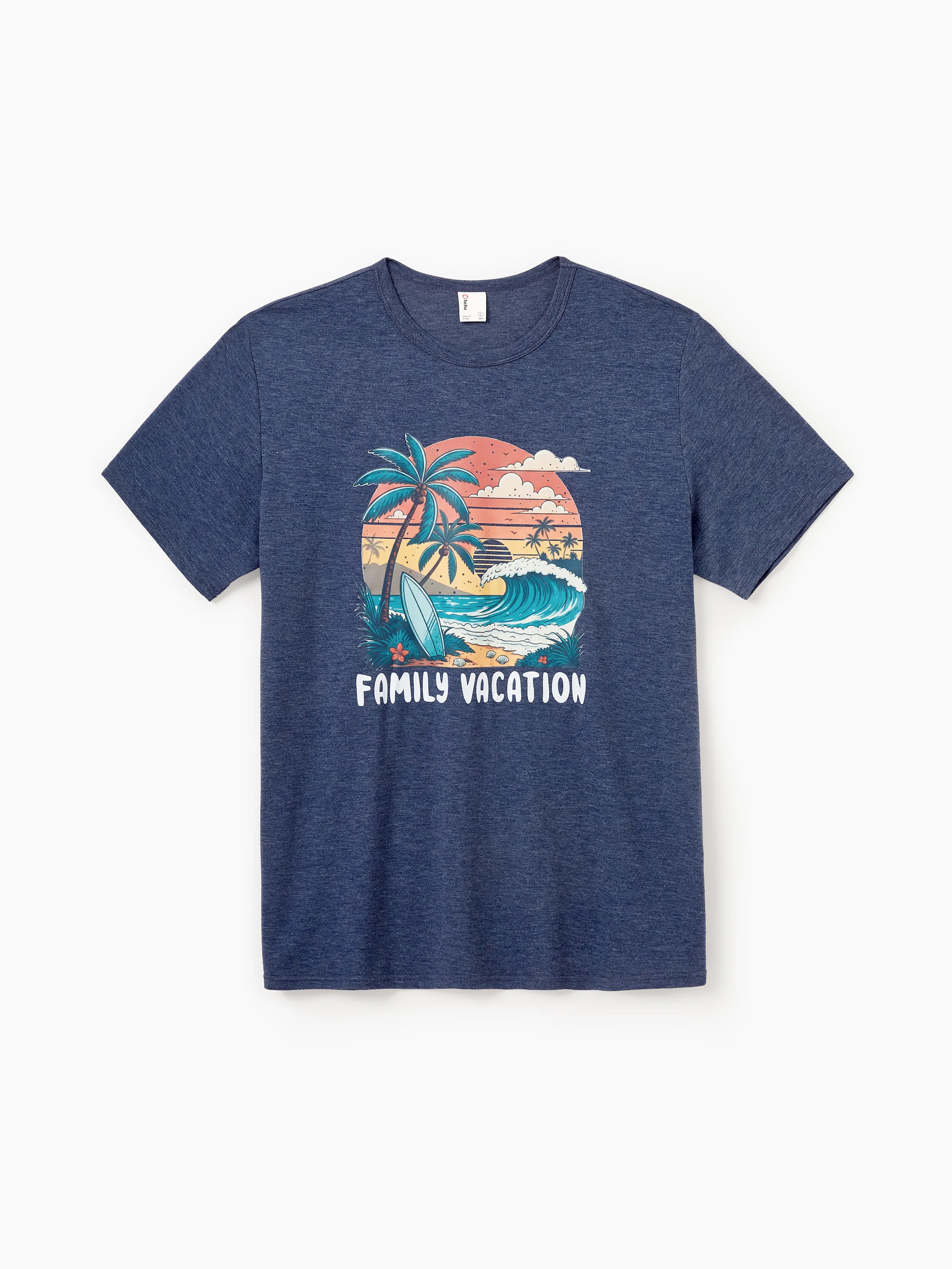 Daddy & Son "Family Vacation" Graphic Cotton Tees Tropical Surf Print T-Shirt Multi-color - Image 3