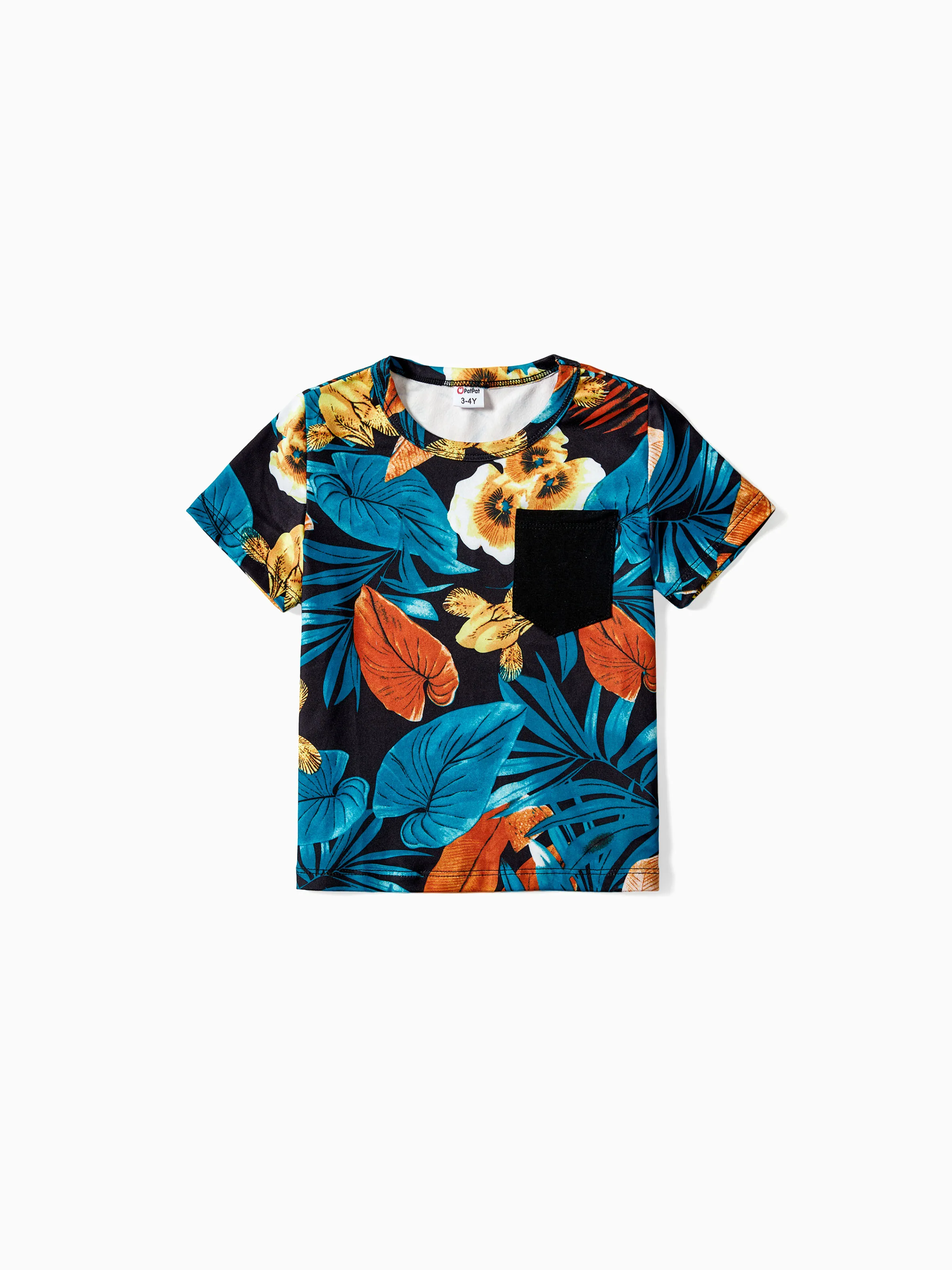Daddy & Son Floral Panel T-shirt Sets Black - Image 9