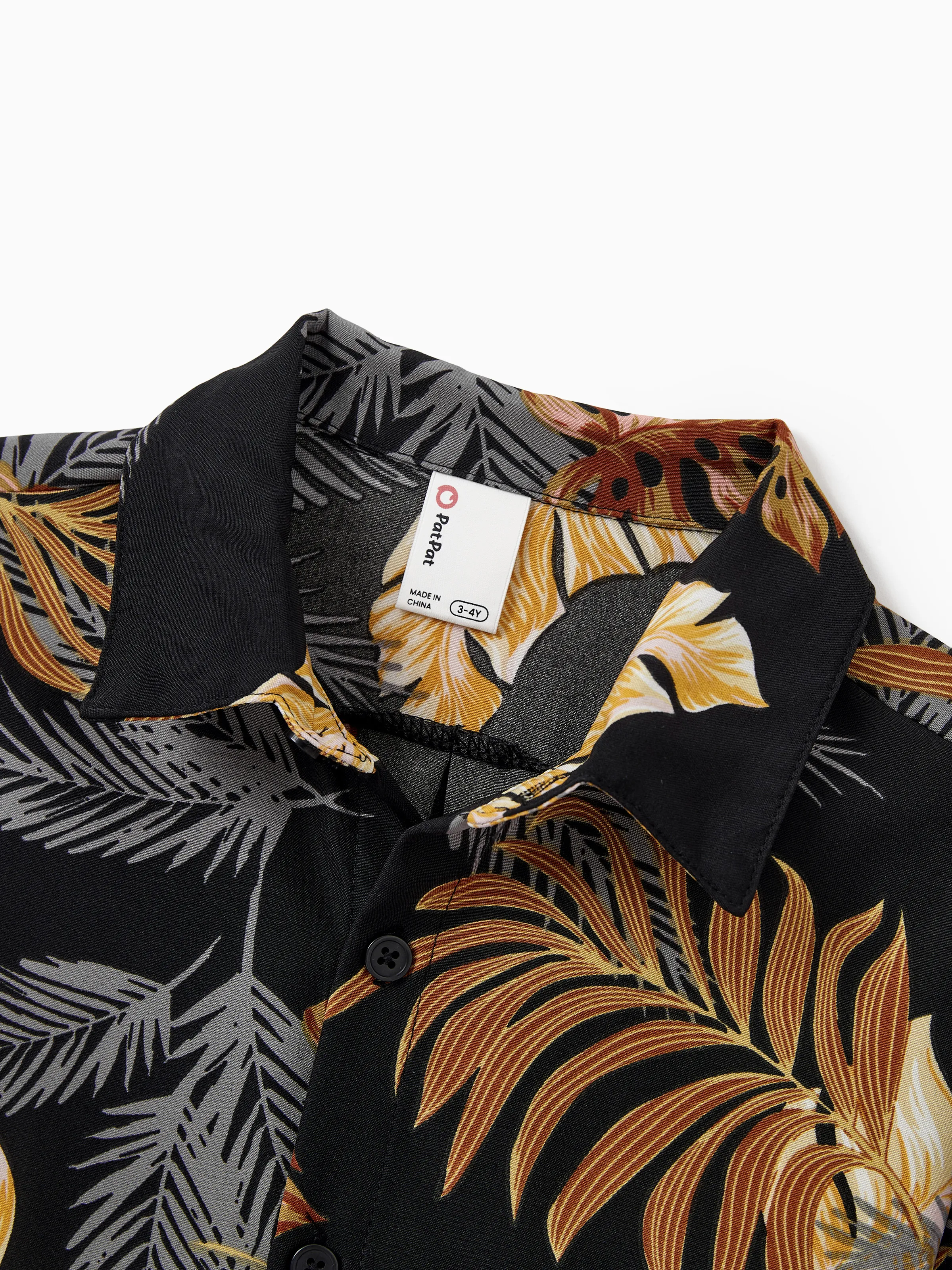 Daddy & Son Floral Print Beach Wear Short-sleeve Shirt Set for Summer Vacation Family Looks Black+White - Image 15