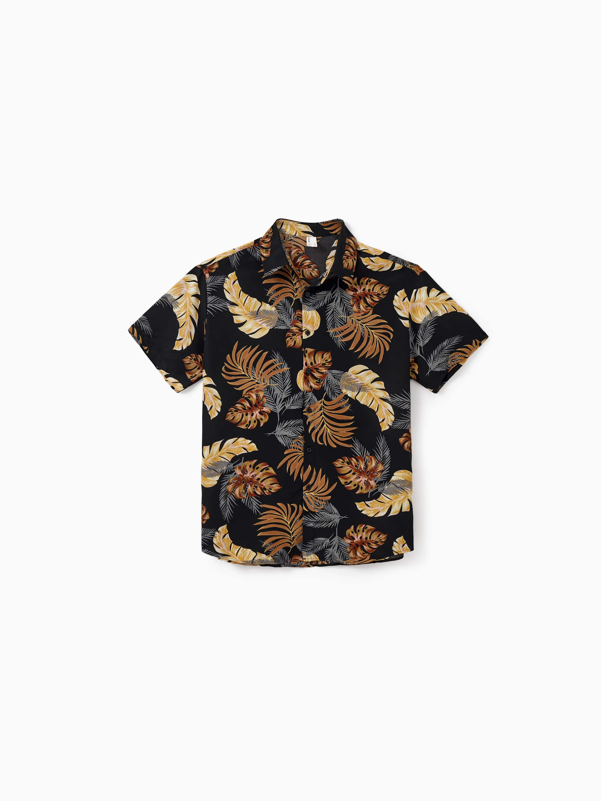 Daddy & Son Floral Print Beach Wear Short-sleeve Shirt Set for Summer Vacation Family Looks Black+White - Image 6