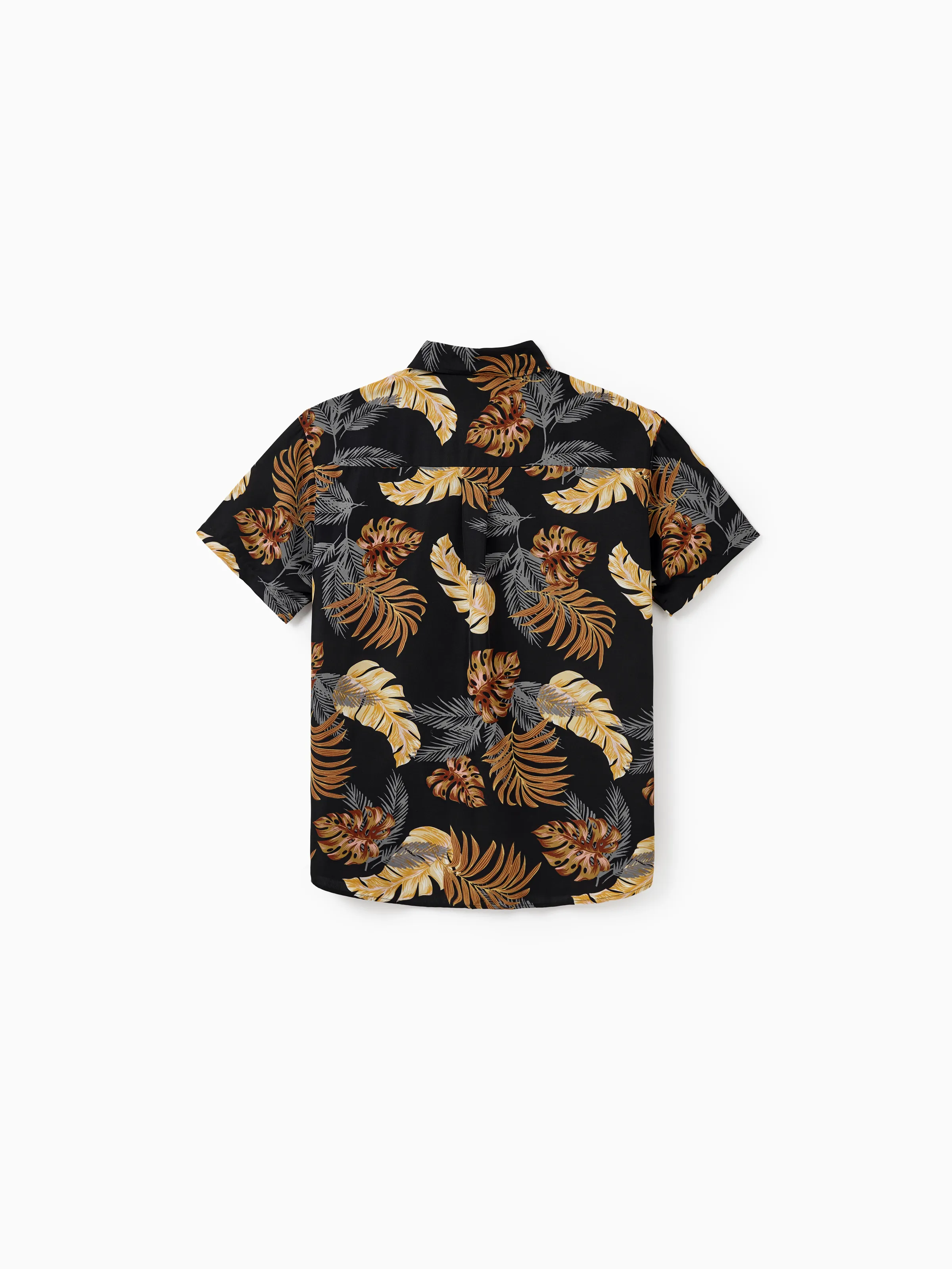 Daddy & Son Floral Print Beach Wear Short-sleeve Shirt Set for Summer Vacation Family Looks Black+White - Image 7