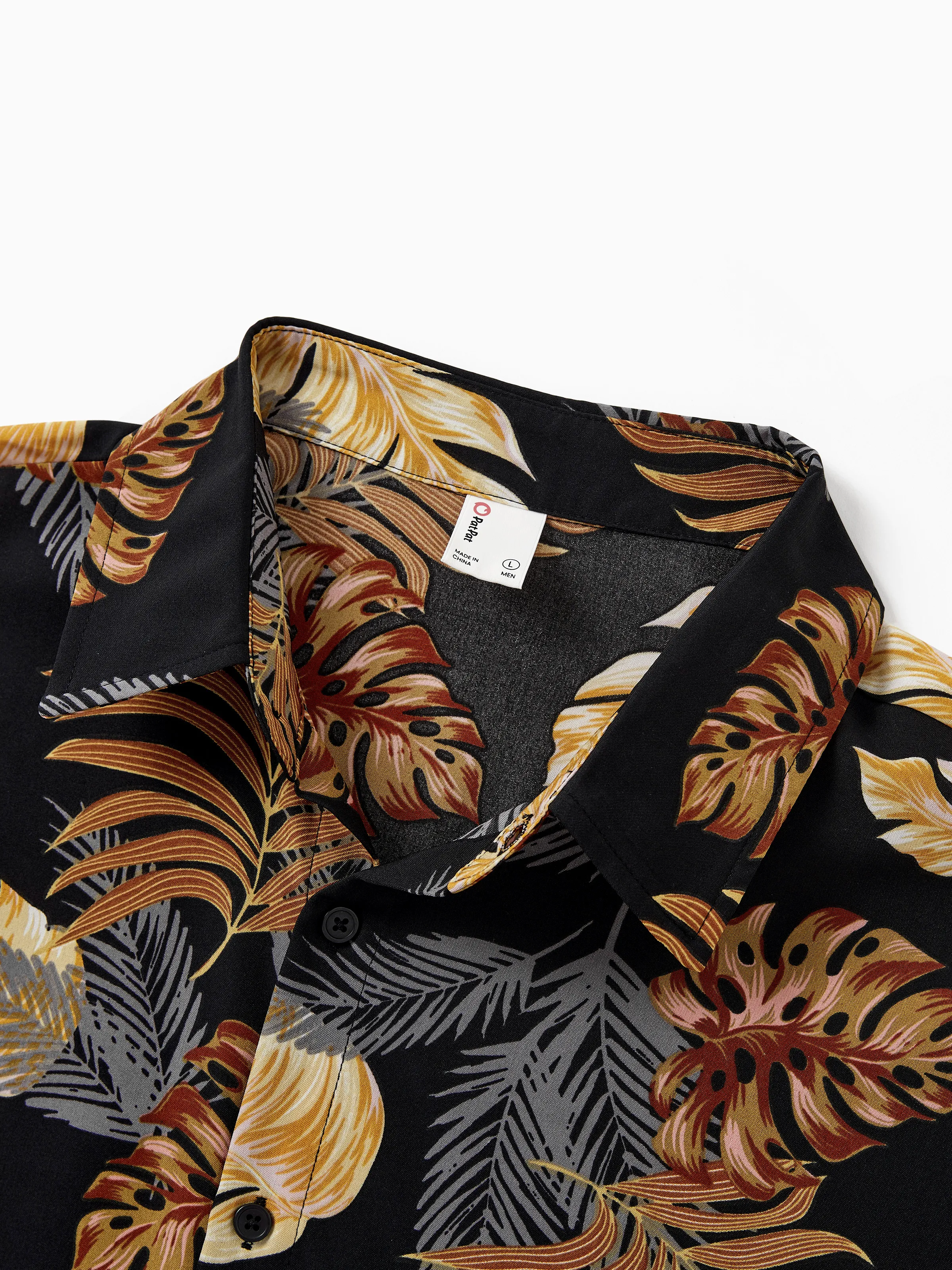 Daddy & Son Floral Print Beach Wear Short-sleeve Shirt Set for Summer Vacation Family Looks Black+White - Image 8