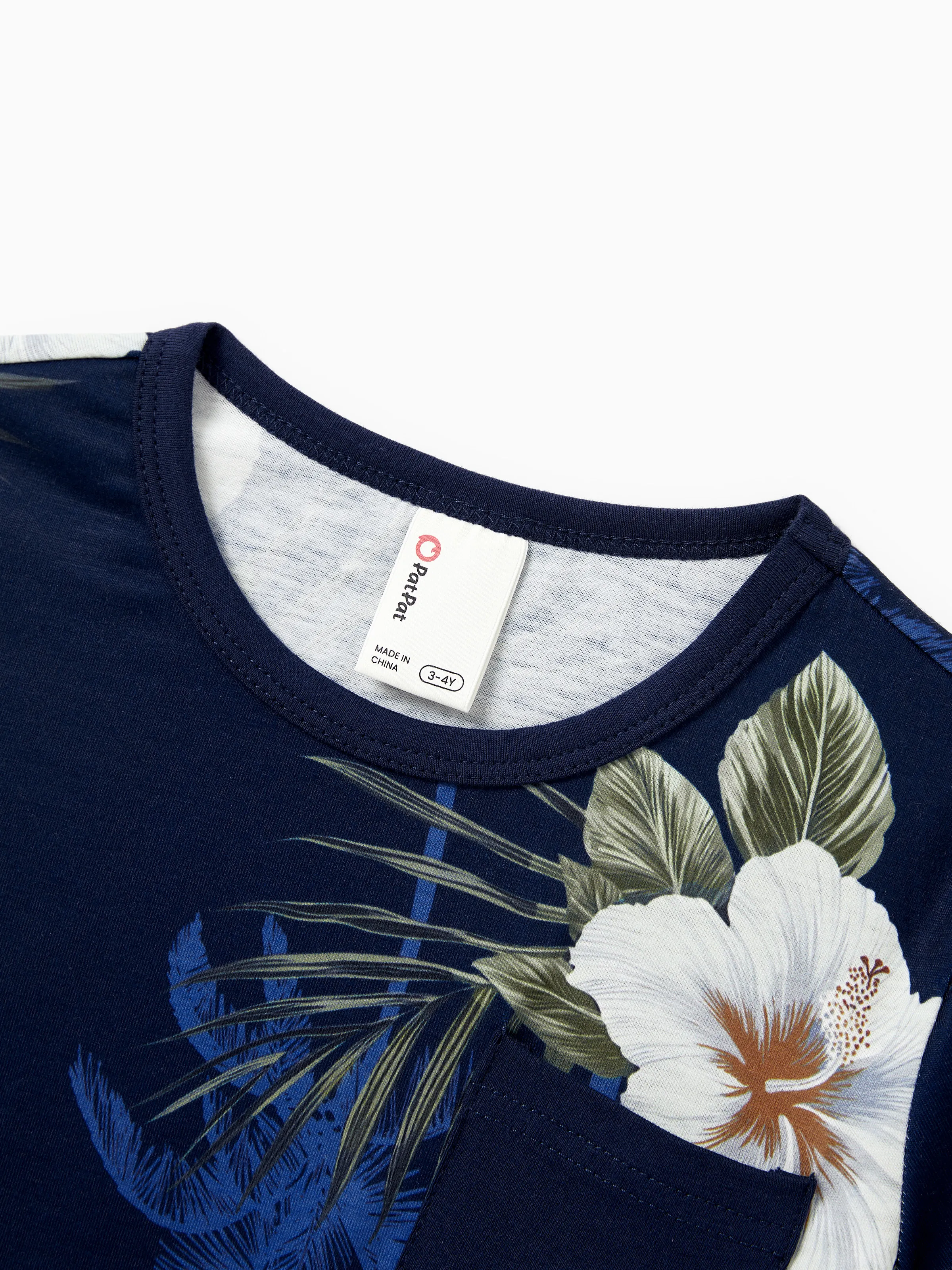 Daddy & Son Floral Print Cotton Top Short-sleeve Shirt Deep Blue - Image 10