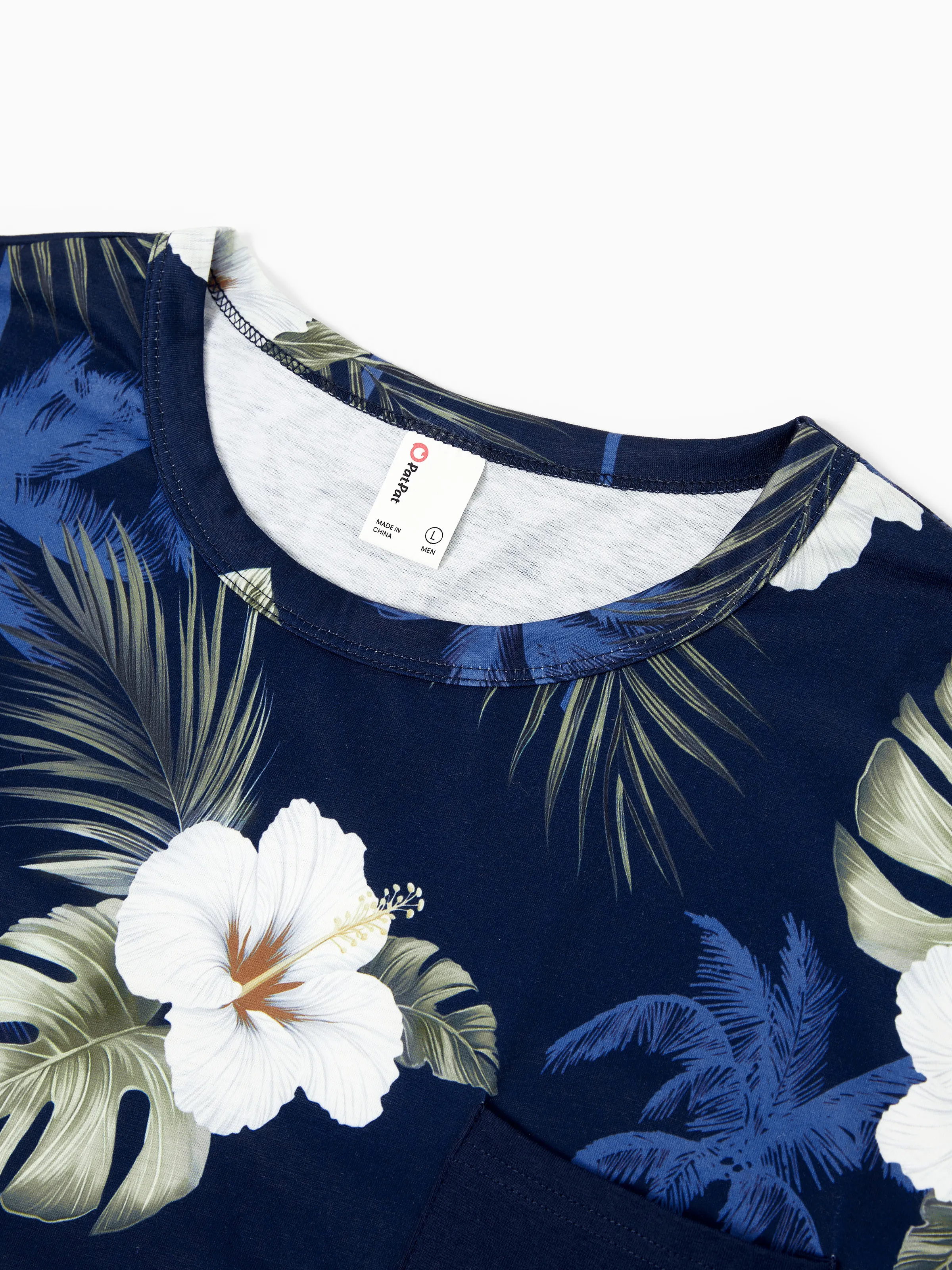 Daddy & Son Floral Print Cotton Top Short-sleeve Shirt Deep Blue - Image 5