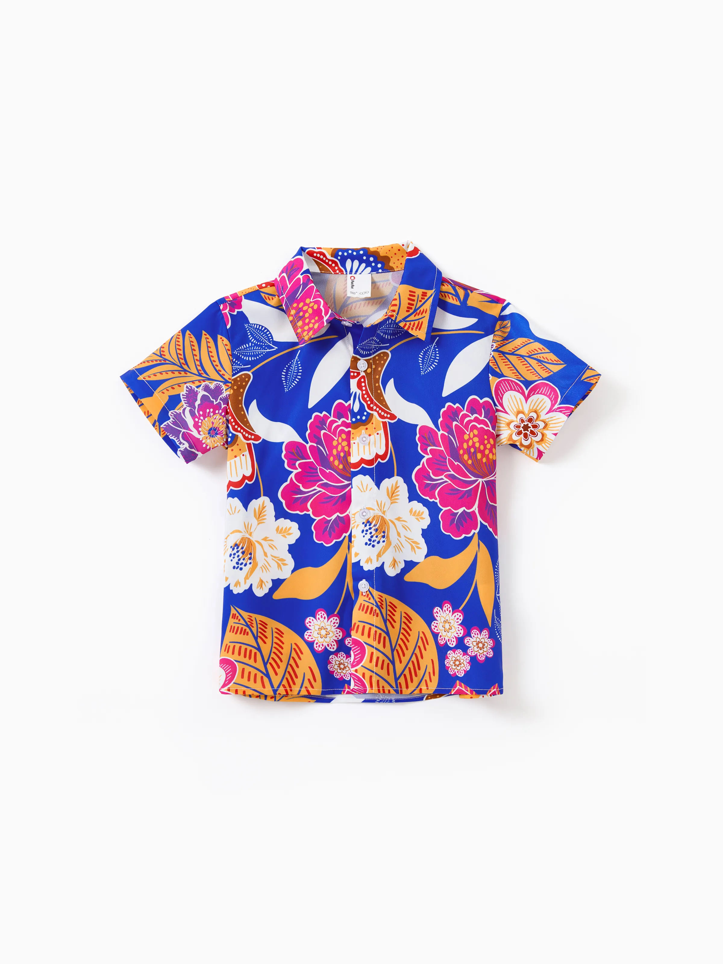Daddy & Son Hawaiian Outfits Tropical Floral Print Vacation Clothes Short-sleeve Shirts Summer Beachwear Set Navy - Image 8