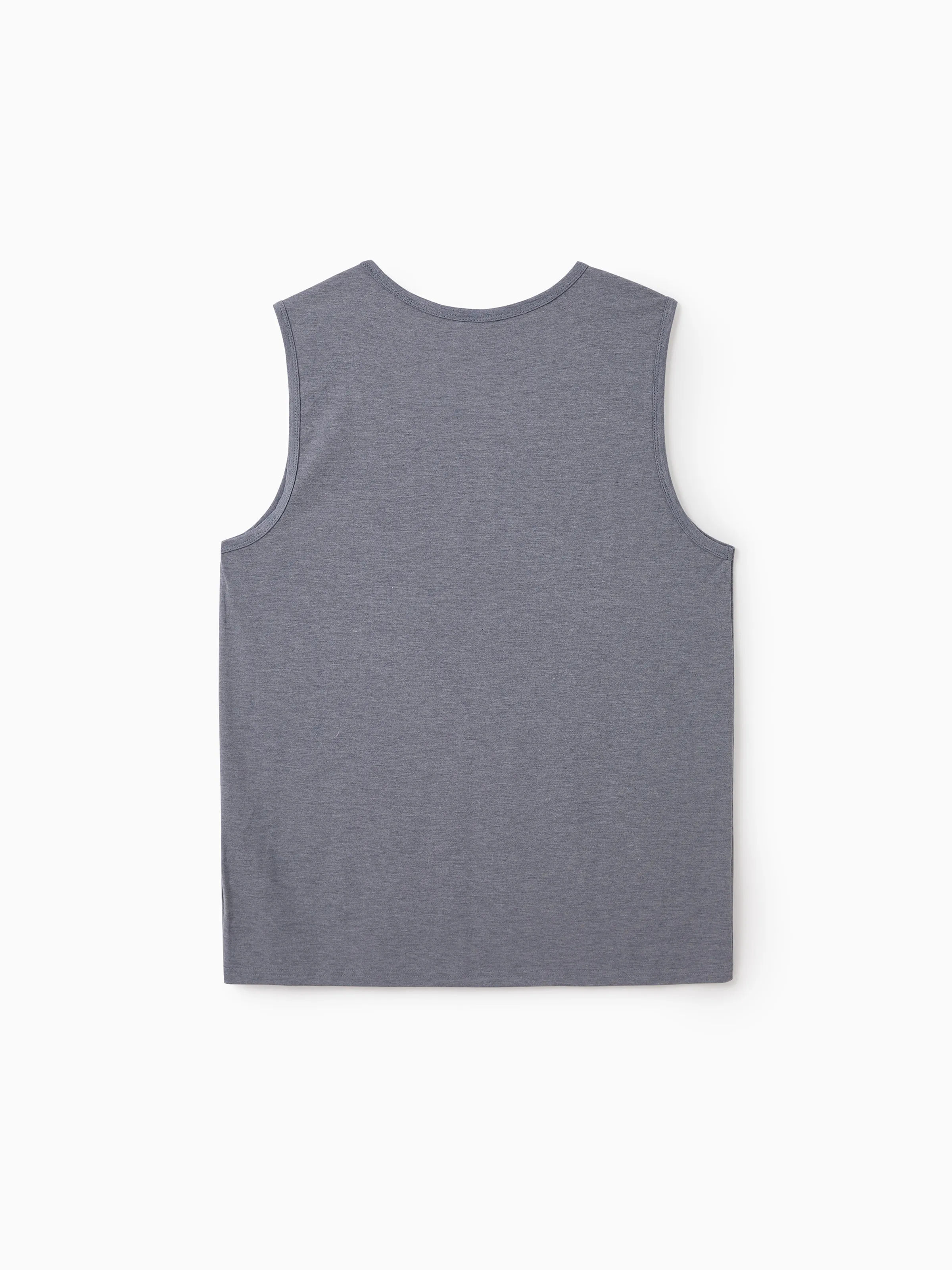 Daddy & Son Letter Print Sleeveless Tank Top Set Grey - Image 4