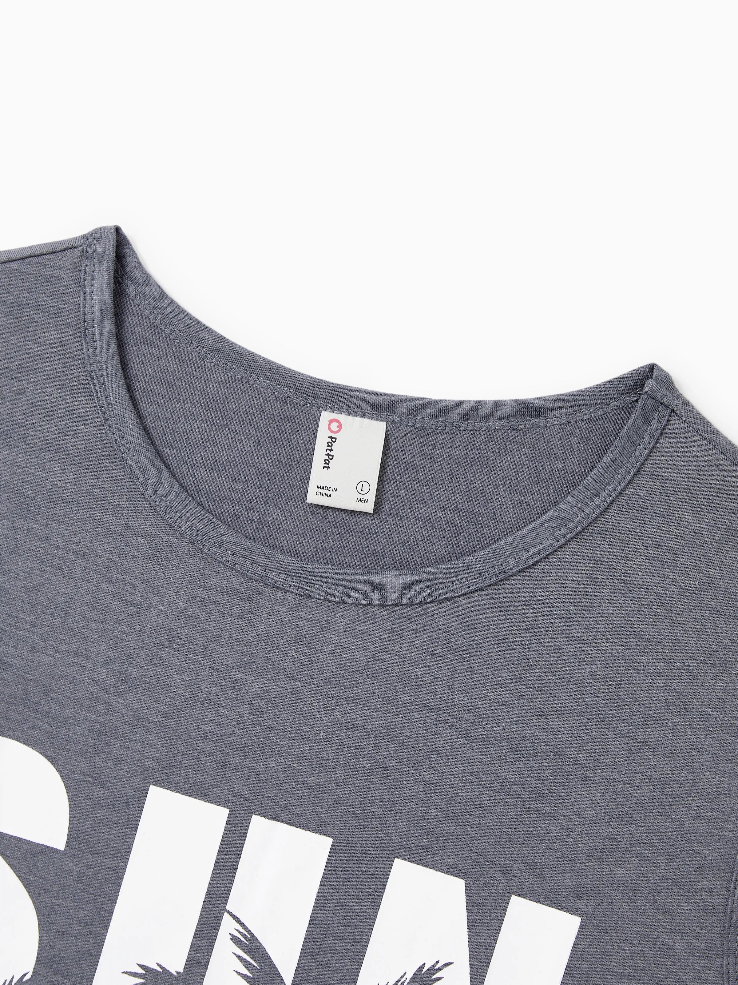 Daddy & Son Letter Print Sleeveless Tank Top Set Grey - Image 5