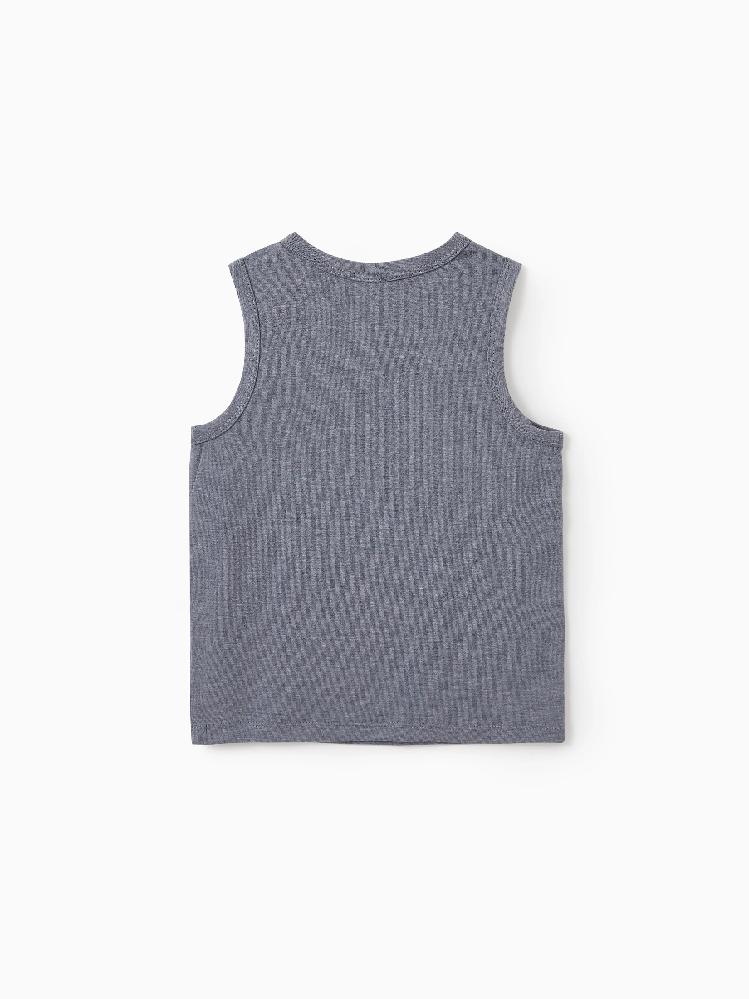 Daddy & Son Letter Print Sleeveless Tank Top Set Grey - Image 9