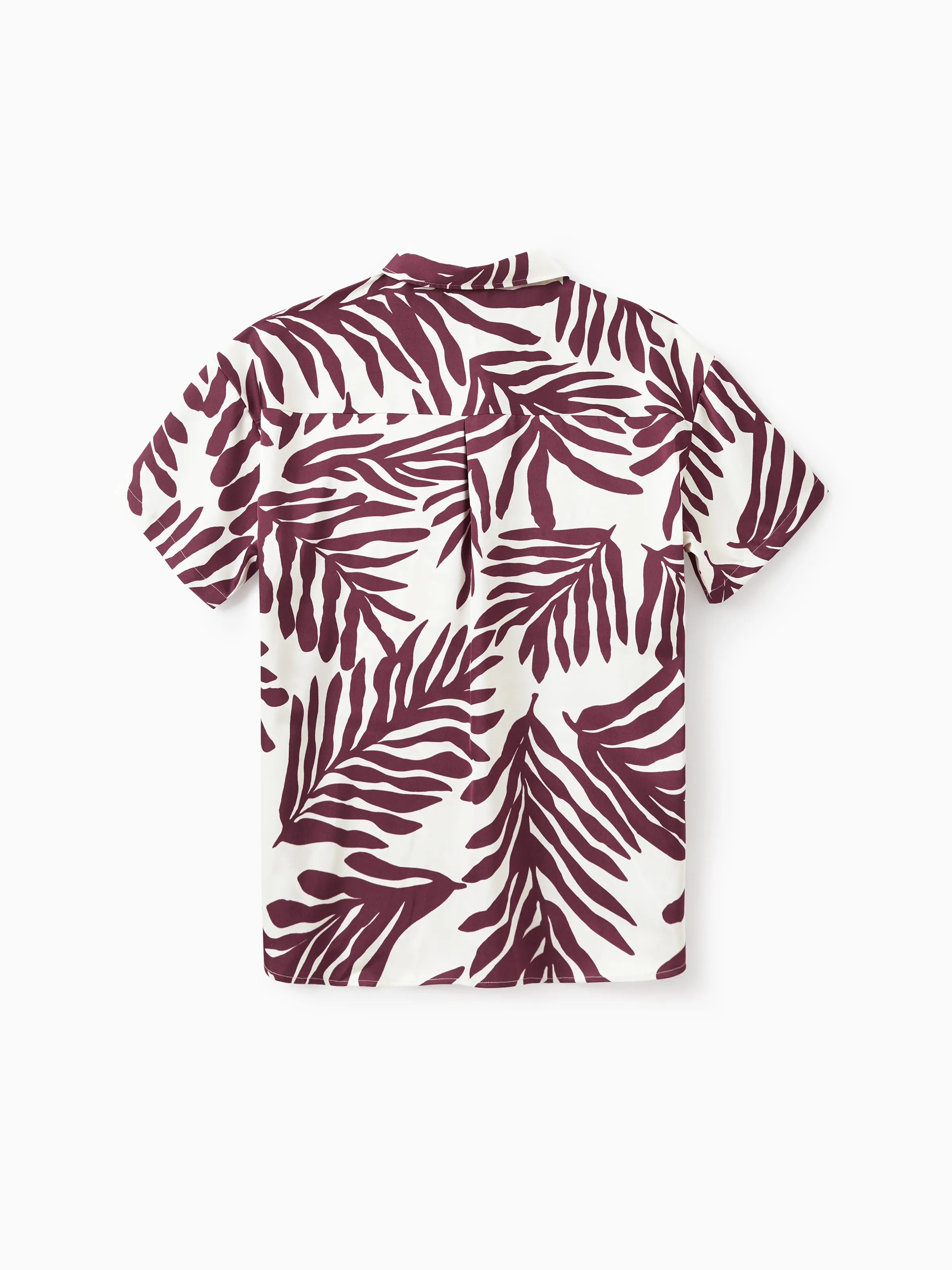 Daddy & Son Outfits Red Leaf Print Shirts for Hawaii/Cruise/Resort/Casual Wear White - Image 4