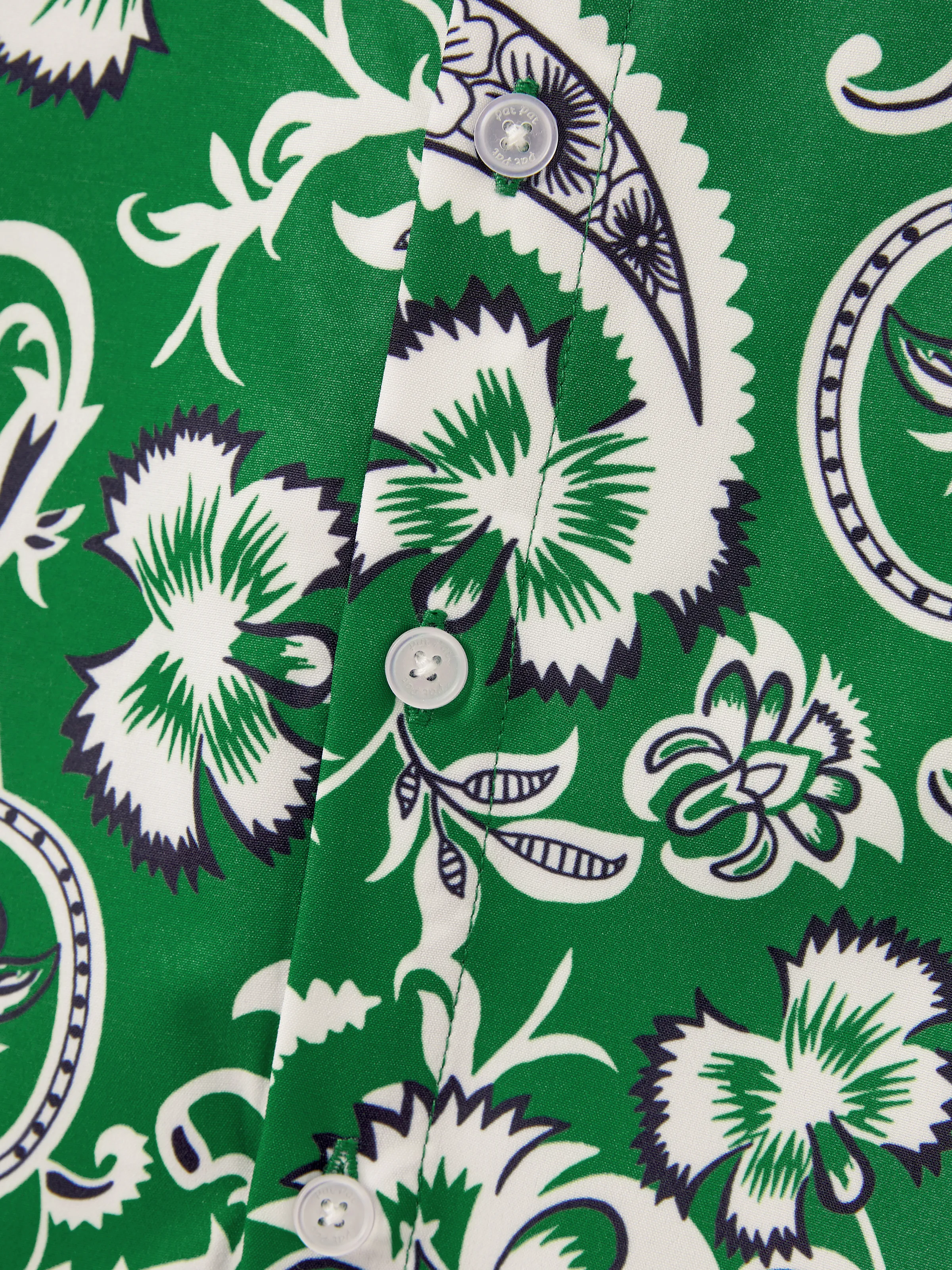 Daddy & Son Outfits Set Floral Print Short-sleeve Collar Shirt or Strappy Smocked  Dress for Summer Vacation Green - Image 17