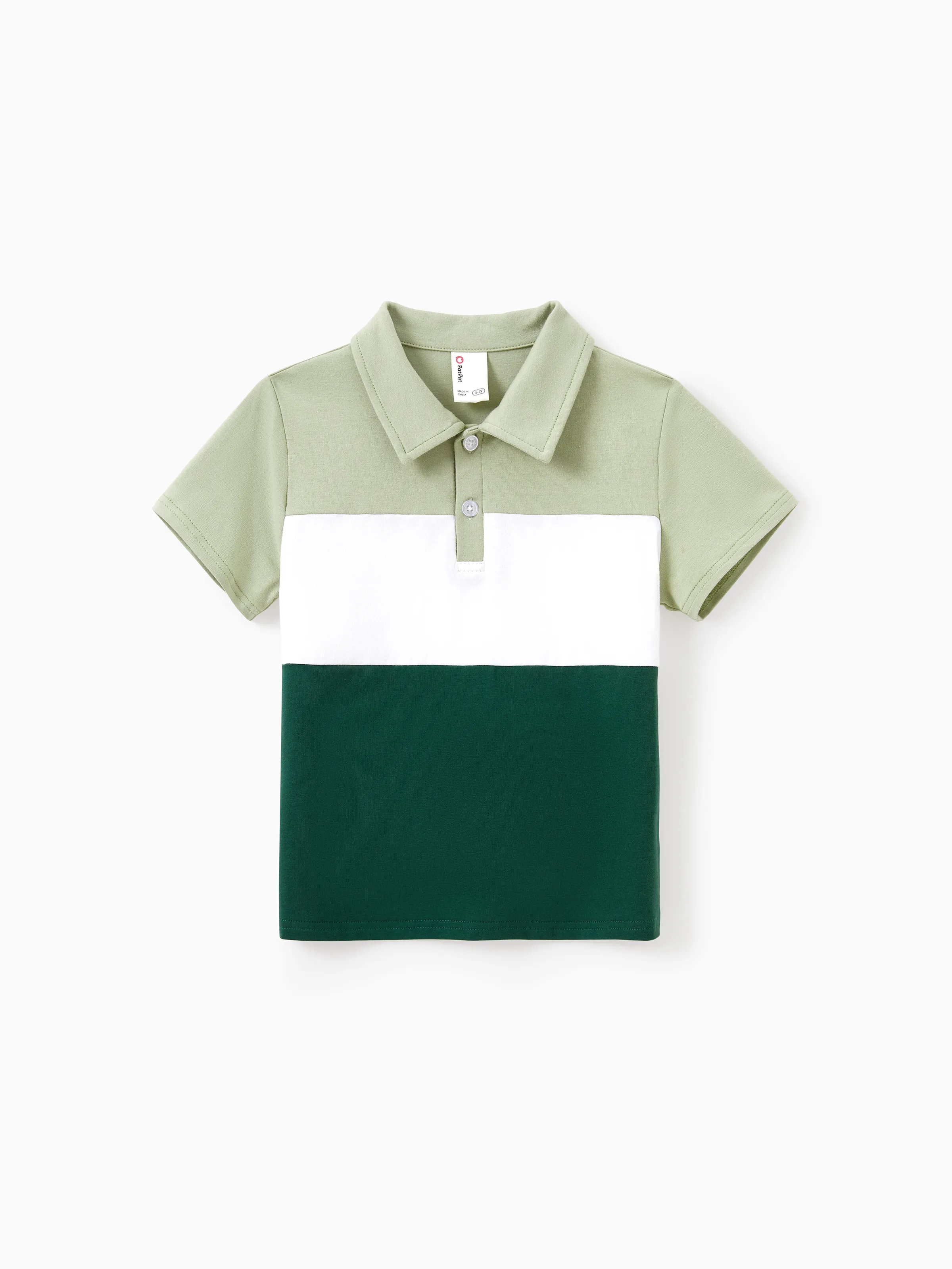 Daddy & Son Outfits Tropical Floral Print Strap Dress or Short-sleeve Colorblock Shirts Set Pale Green - Image 13
