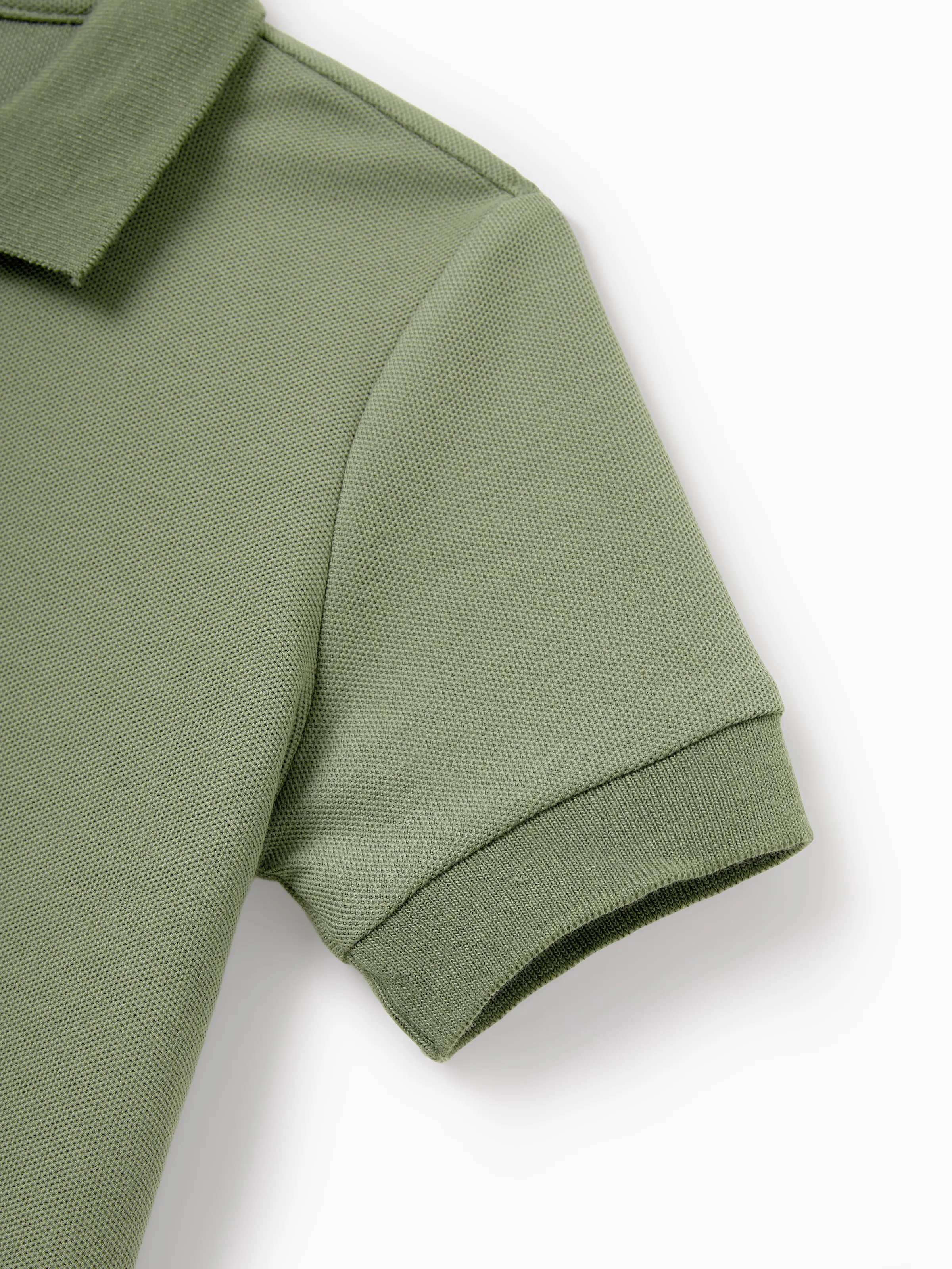 Daddy & Son Polo Collar Short-sleeve Shirt or V-neck Strappy Mesh Dress Green - Image 16