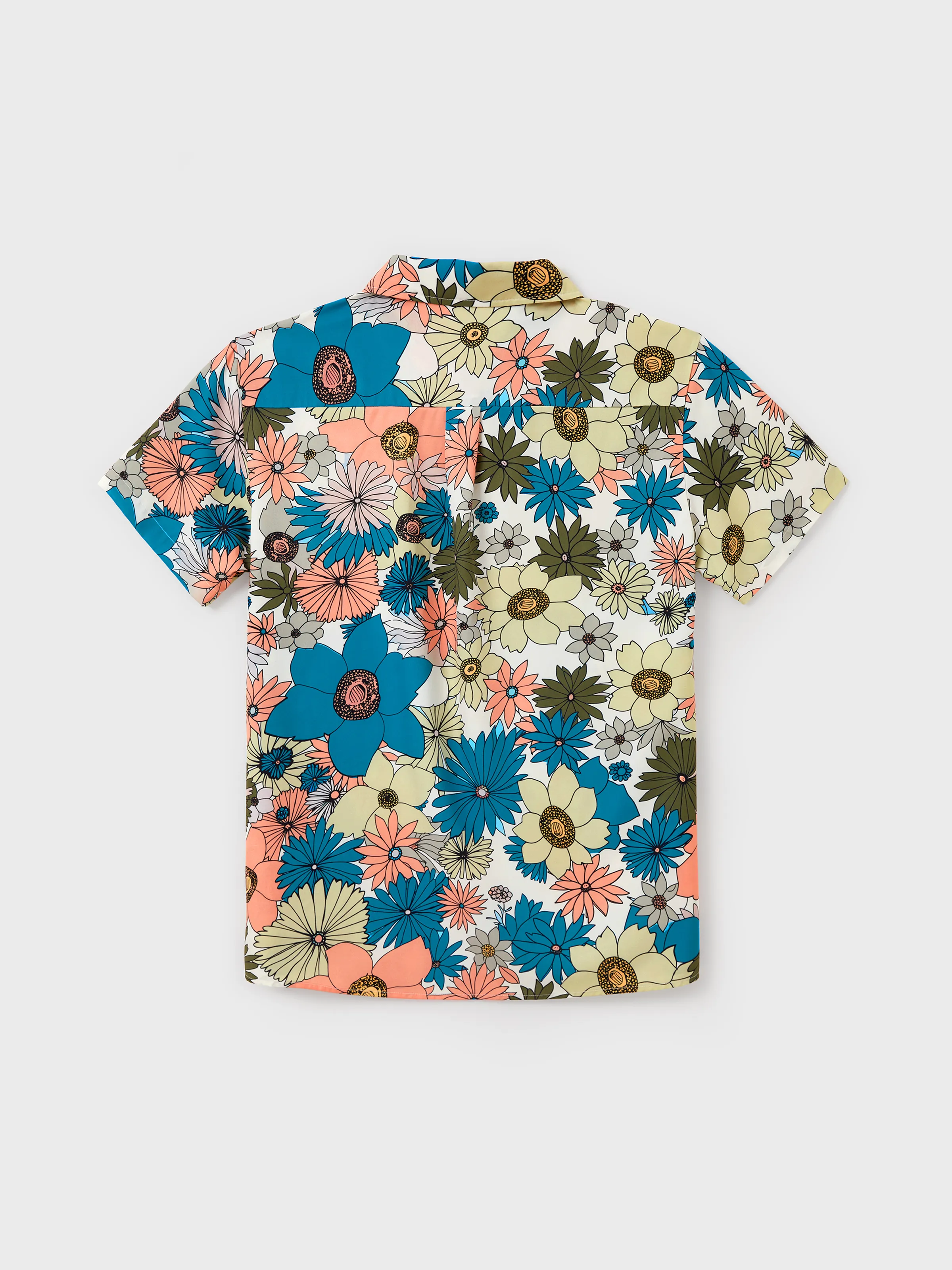 Daddy & Son Set Sun Flower Print Short-sleeve Collar Shirt for Summer Vacation Multi-color - Image 4