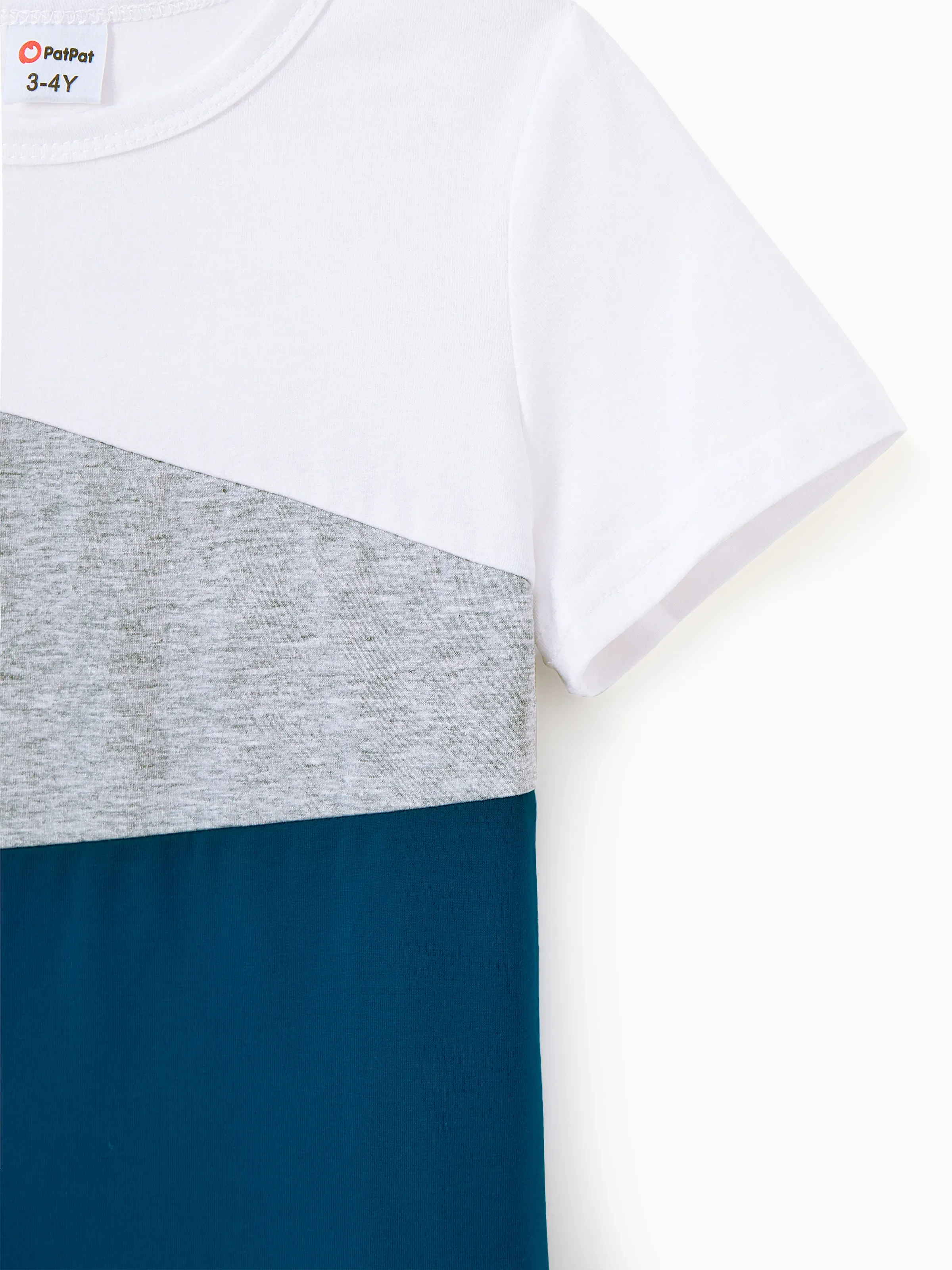 Daddy & Son Short-sleeve Colorblock T-shirts Sets Azure- - Image 11