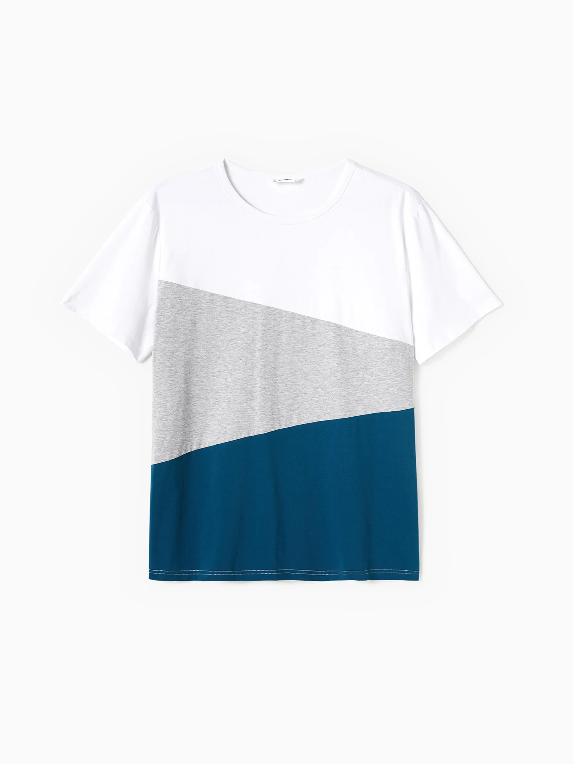 Daddy & Son Short-sleeve Colorblock T-shirts Sets Azure- - Image 4