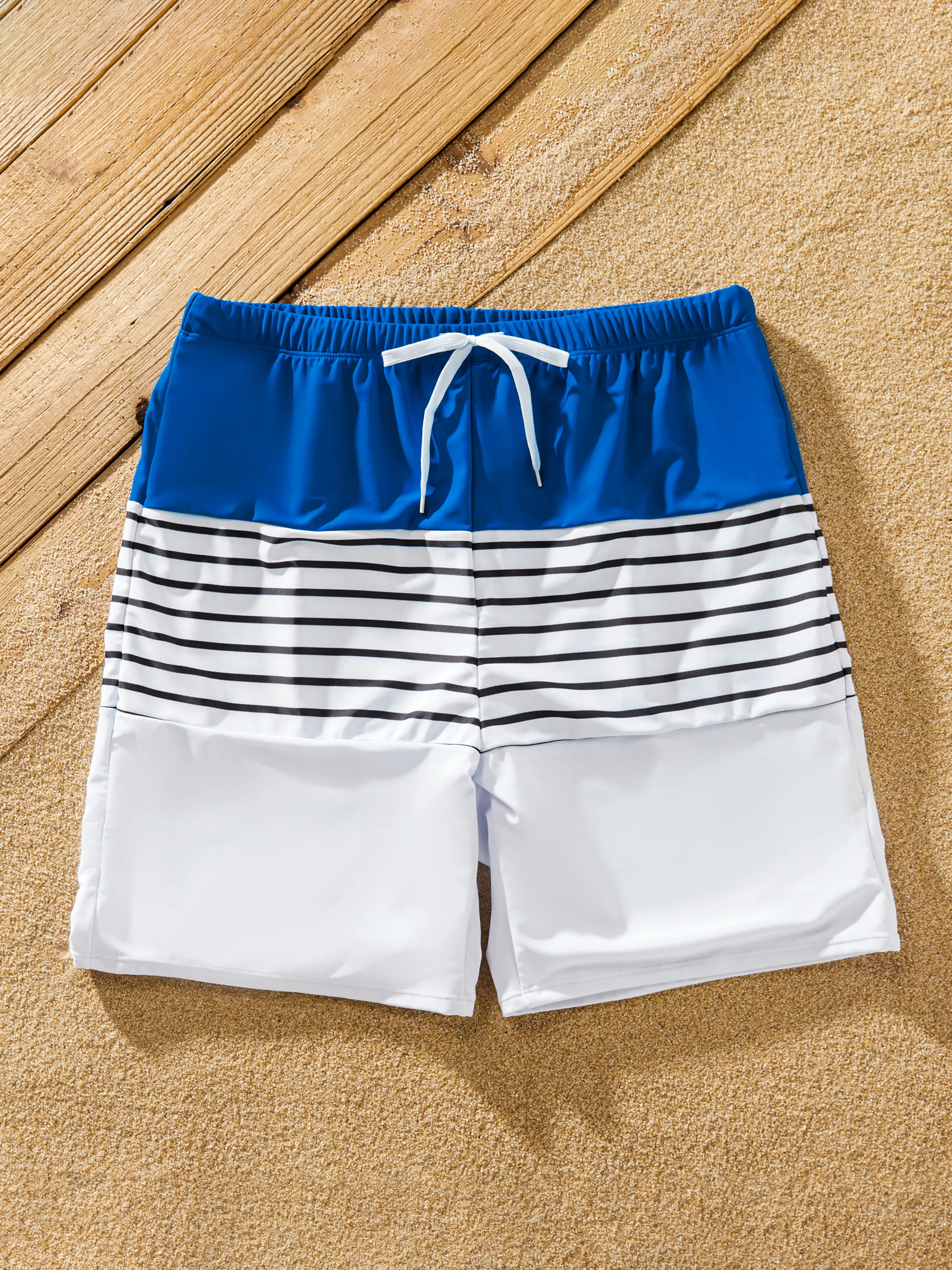 Daddy & Son Swimsuit Colorblock Drawstring Swim Trunks Color block - Image 3