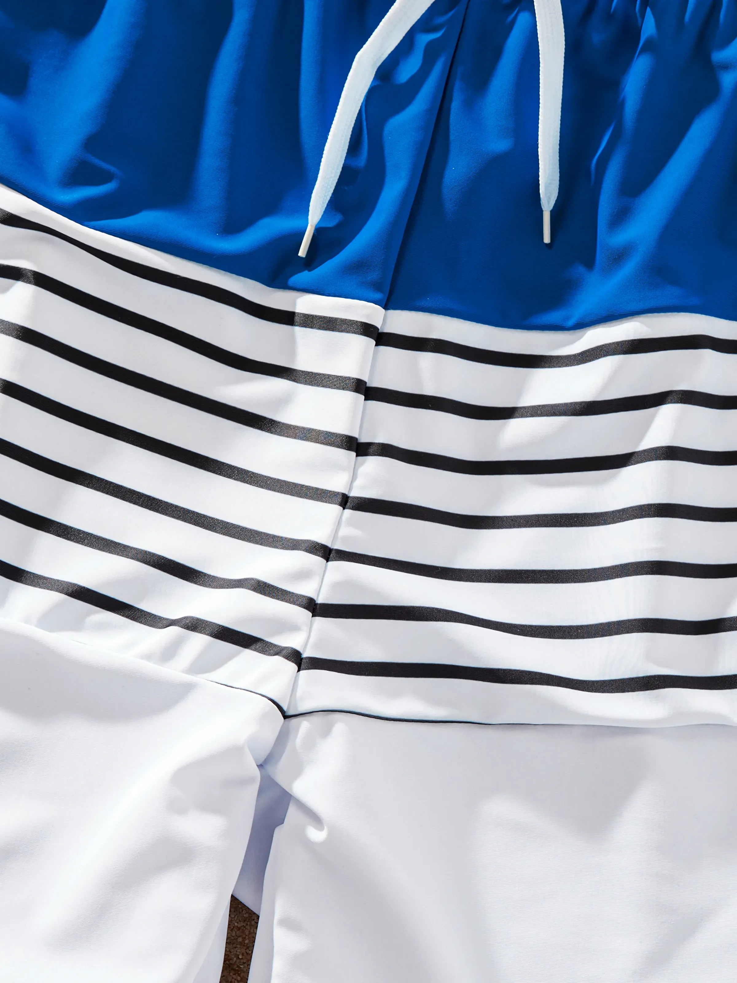 Daddy & Son Swimsuit Colorblock Drawstring Swim Trunks Color block - Image 5
