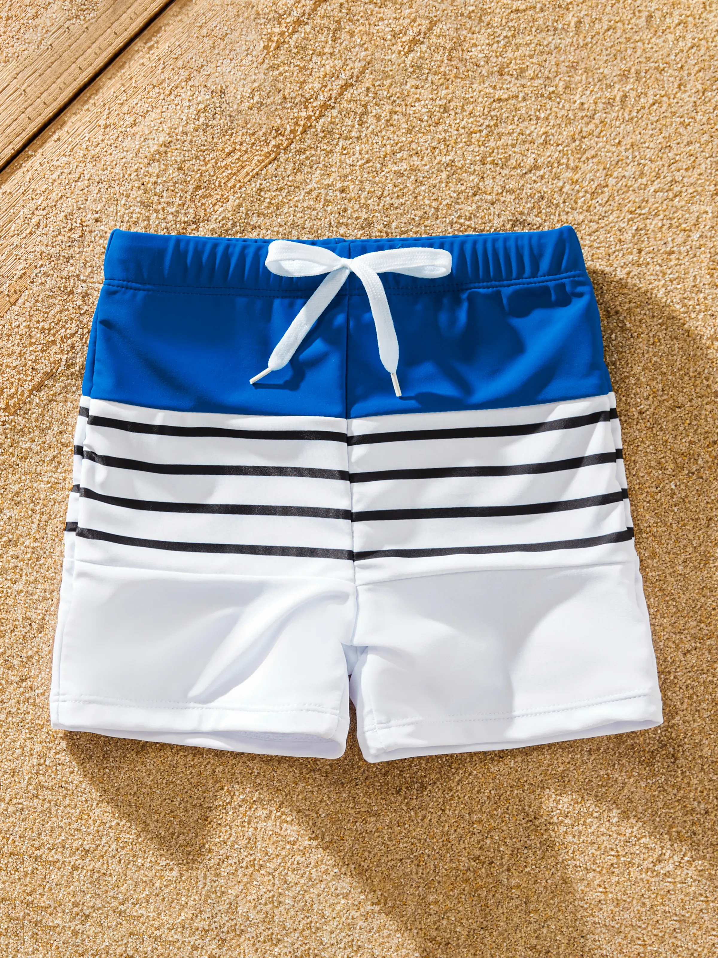 Daddy & Son Swimsuit Colorblock Drawstring Swim Trunks Color block - Image 8