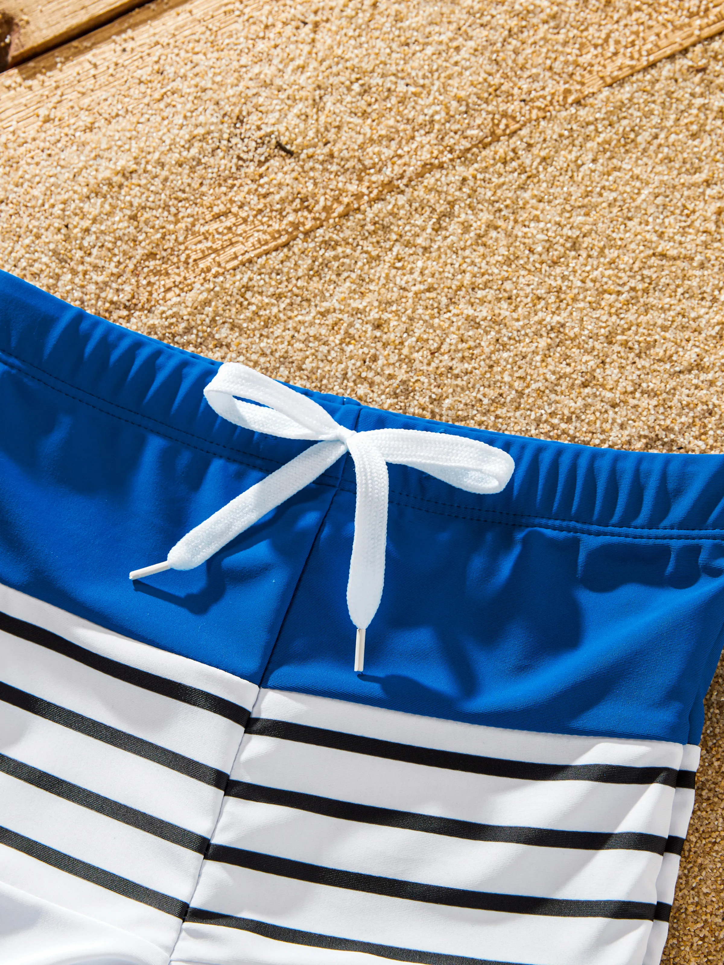 Daddy & Son Swimsuit Colorblock Drawstring Swim Trunks Color block - Image 9