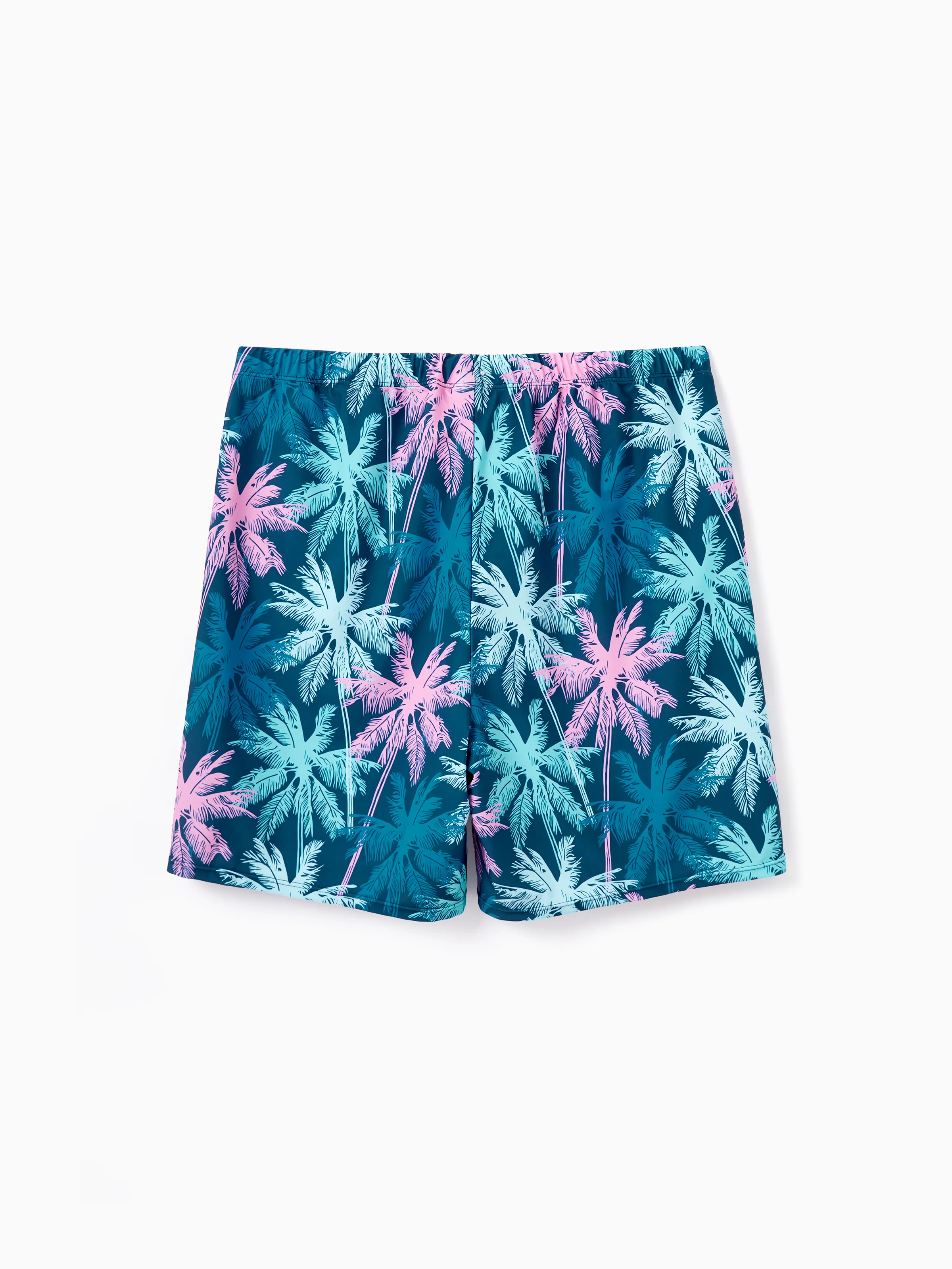Daddy & Son Swimsuits Tropical Palm Tree Print,Daddy and Son Swim Trunks Set, Beach Vacation Swimwear Turquoise - Image 7