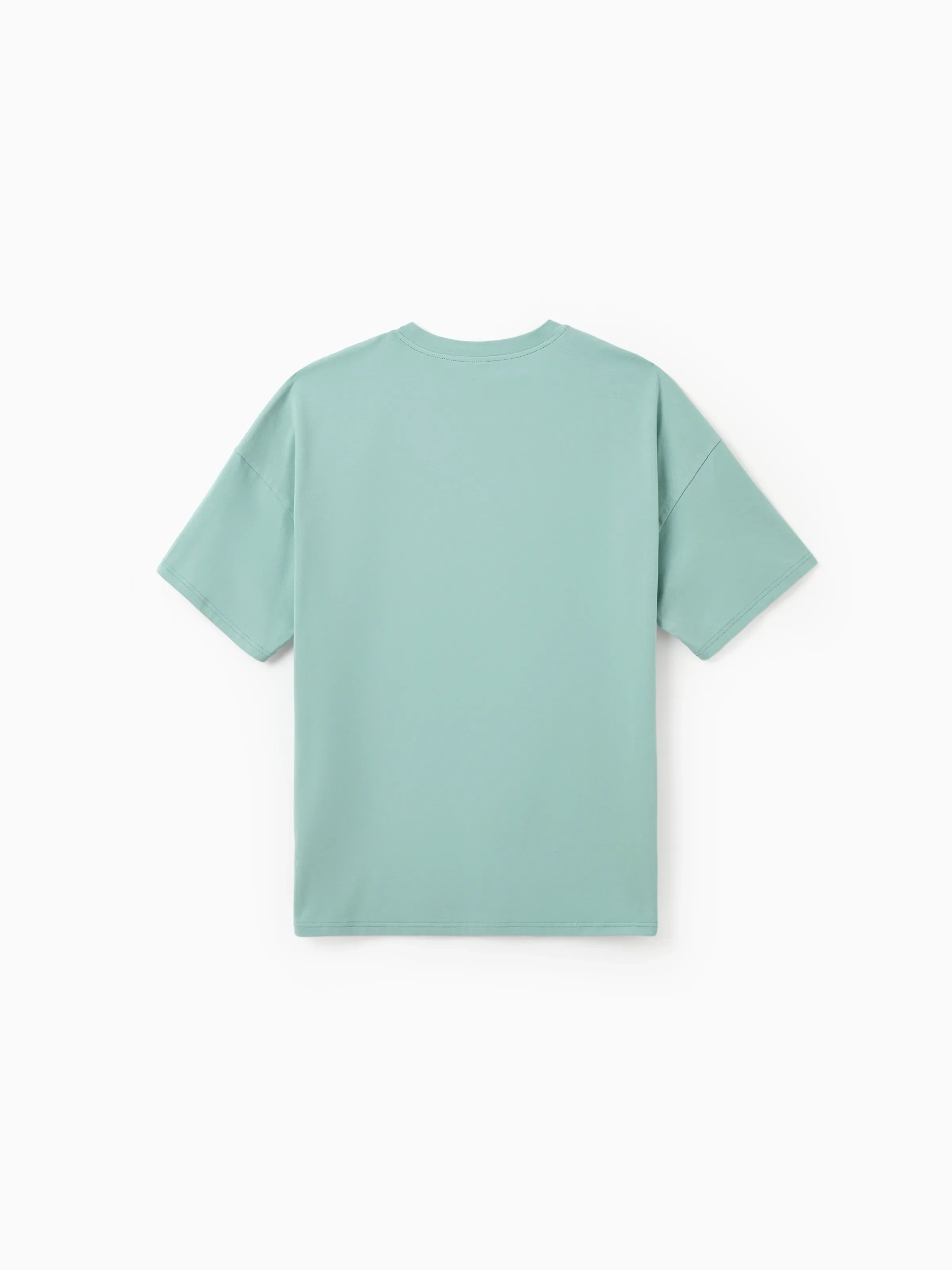 Daddy & Son T-Shirt & Dress Set Polka Dot Puff-sleeve Dress for Mom, Daughter & Baby, Color Block Cotton Tee for Dad & Son, Perfect for Family Outings & Photos Light Green - Image 7