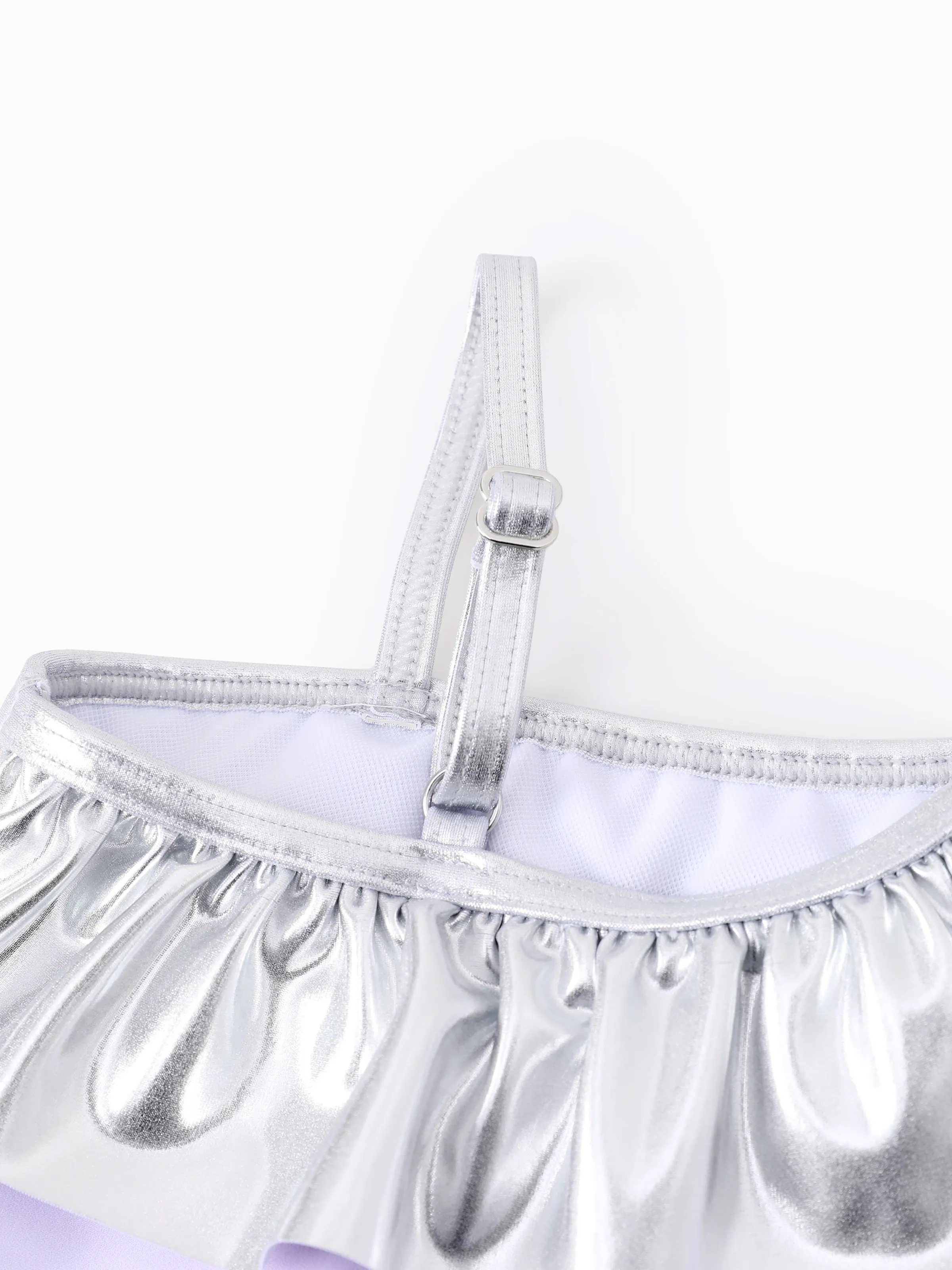 Disney Frozen Elsa Toddler Girl Elsa Ruffle UPF 50+ Swimsuit Blue - Image 6
