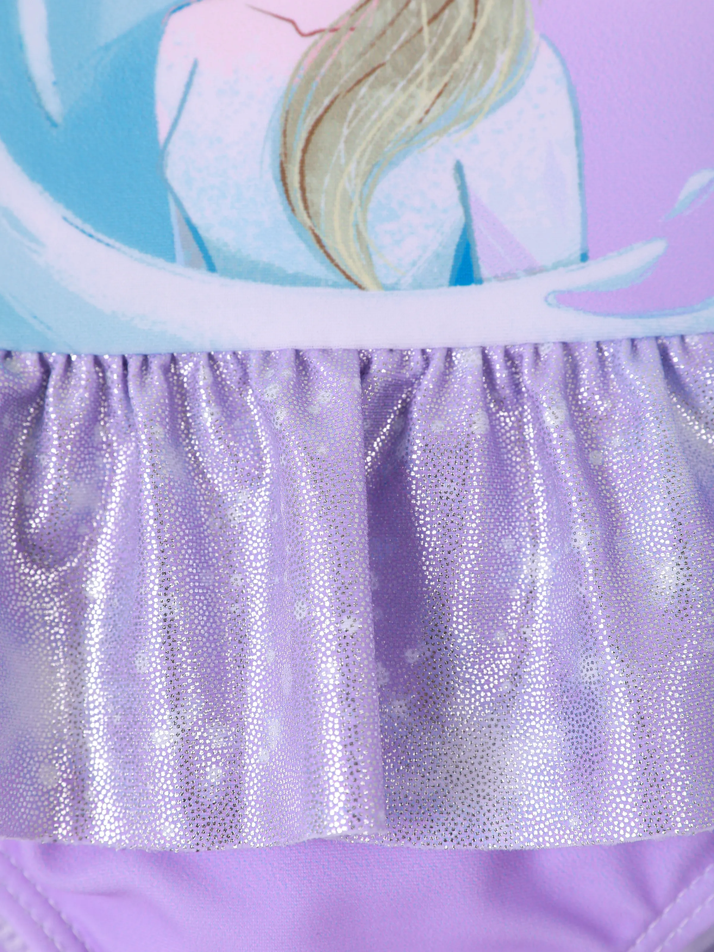 Disney Frozen Elsa Toddler Girl Elsa Ruffle UPF 50+ Swimsuit Blue - Image 7