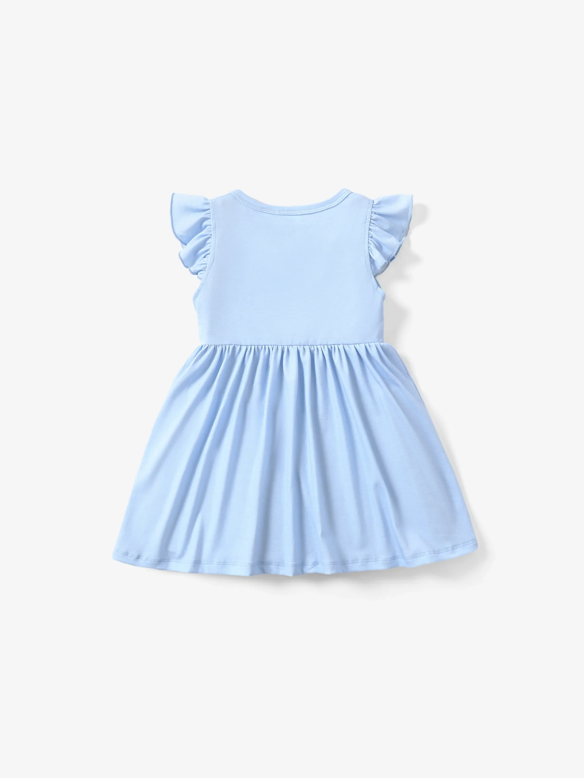 Disney Frozen Elsa & Anna 1pc Naia™ Character Print Ruffled/Sleeveless Dress Blue - Image 3