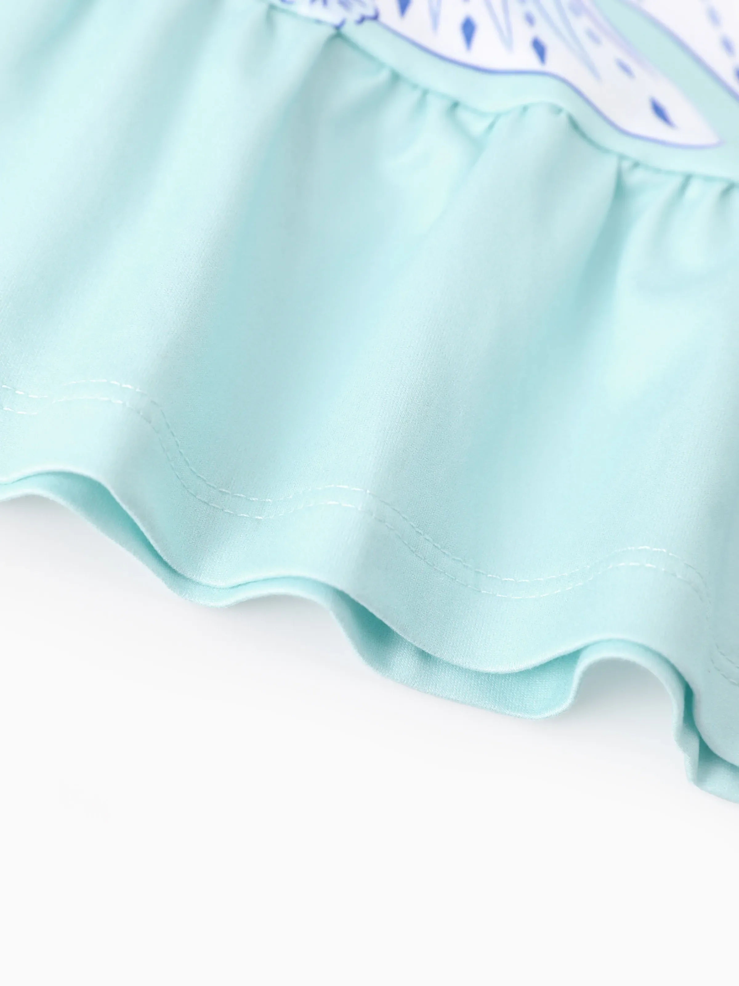 Disney Frozen Toddler Girl 2pcs Elsa Floral Print Ruffle Top and Leggings Set Light Blue - Image 6