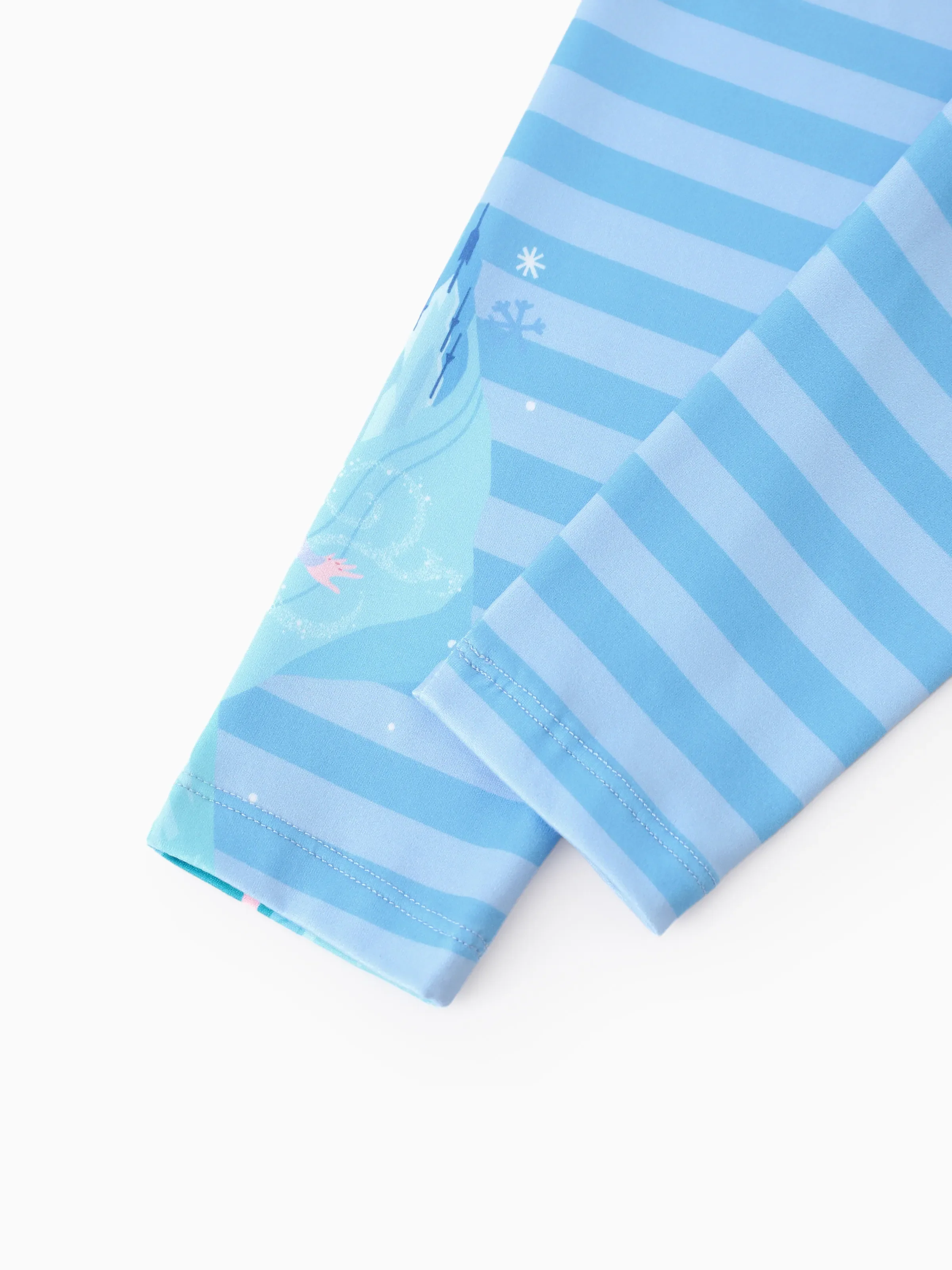 Disney Frozen Toddler Girl Elsa 2pcs Stripe Ruffle Top and Leggings Set Blue - Image 13