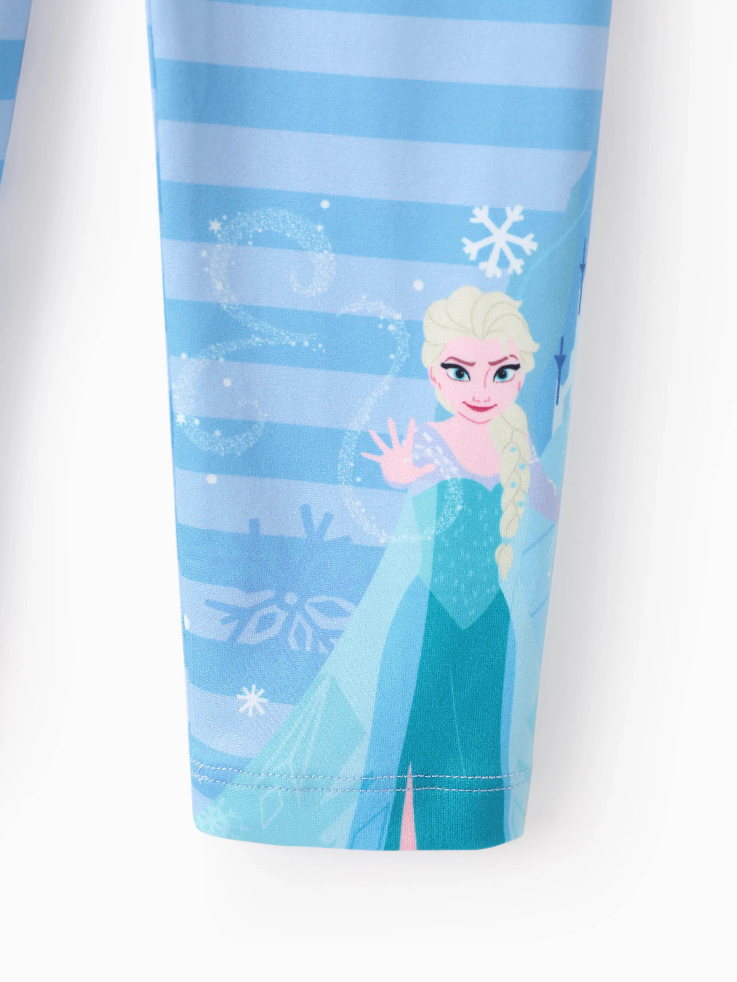 Disney Frozen Toddler Girl Elsa 2pcs Stripe Ruffle Top and Leggings Set Blue - Image 14