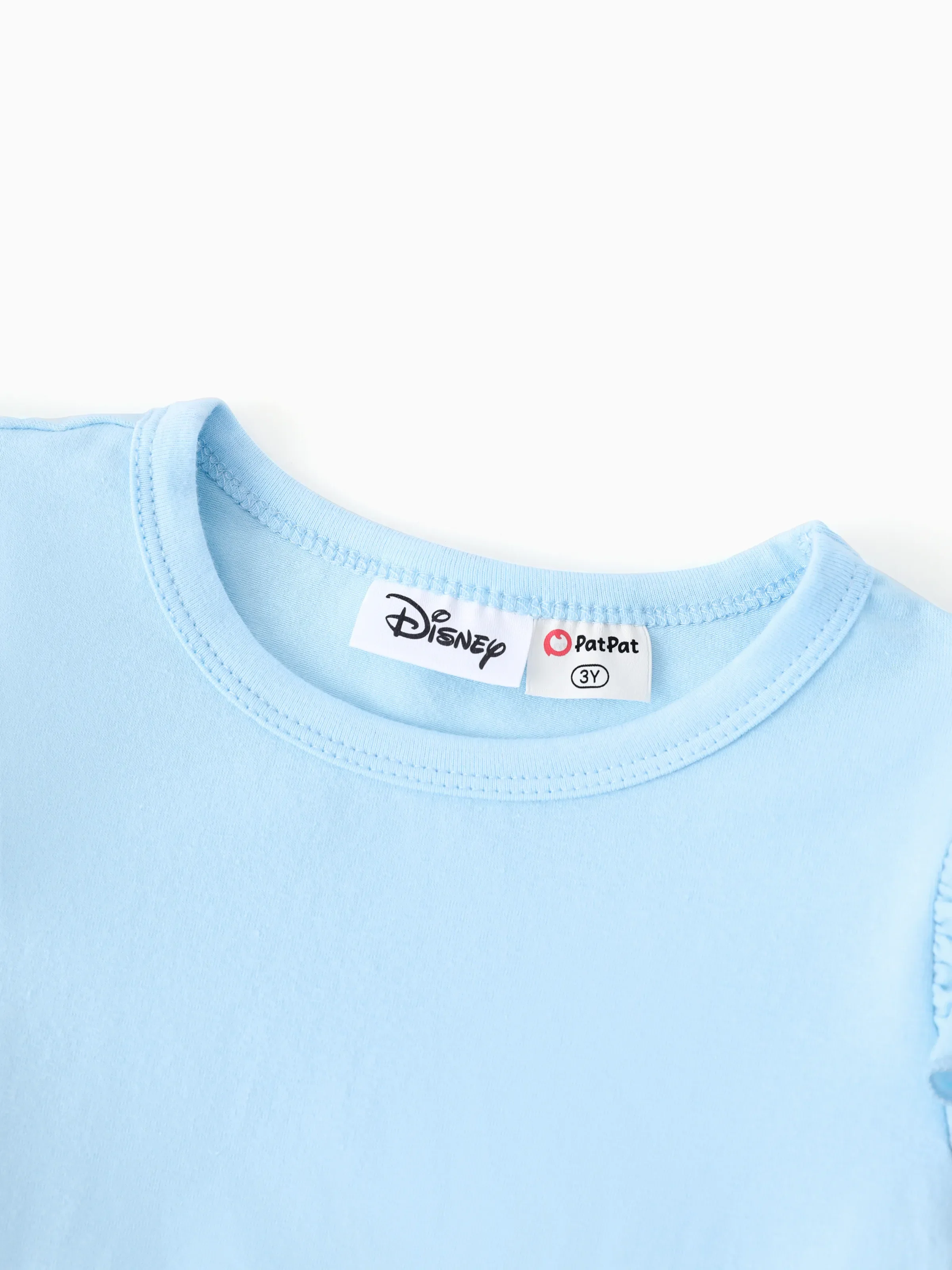 Disney Frozen Toddler Girl Elsa Colorblock Flutter-sleeve Ruffle Dress Light Blue - Image 4