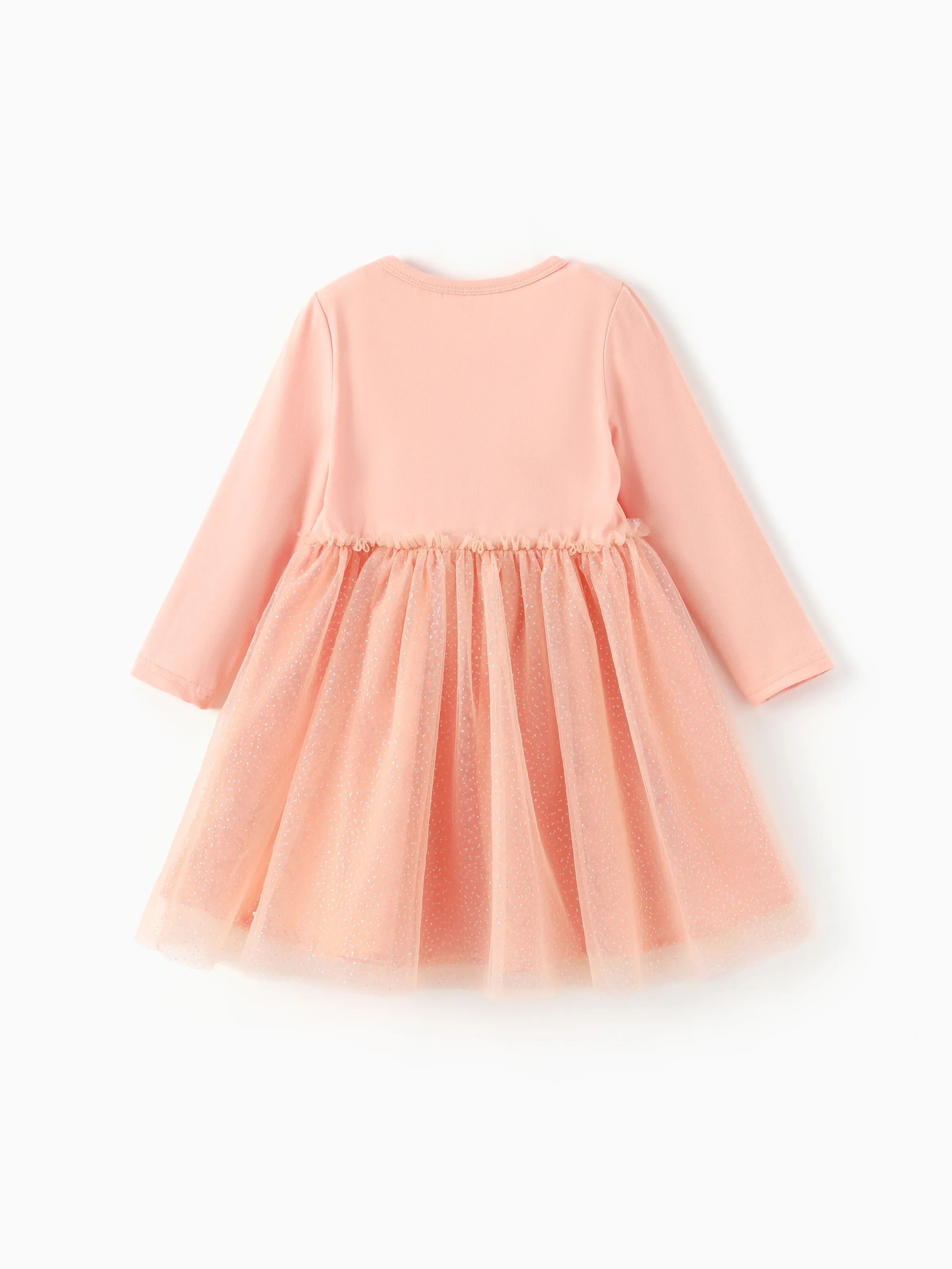 Disney Frozen Toddler Girl Elsa & Anna Mesh Spliced Tulle Dress Orange - Image 3