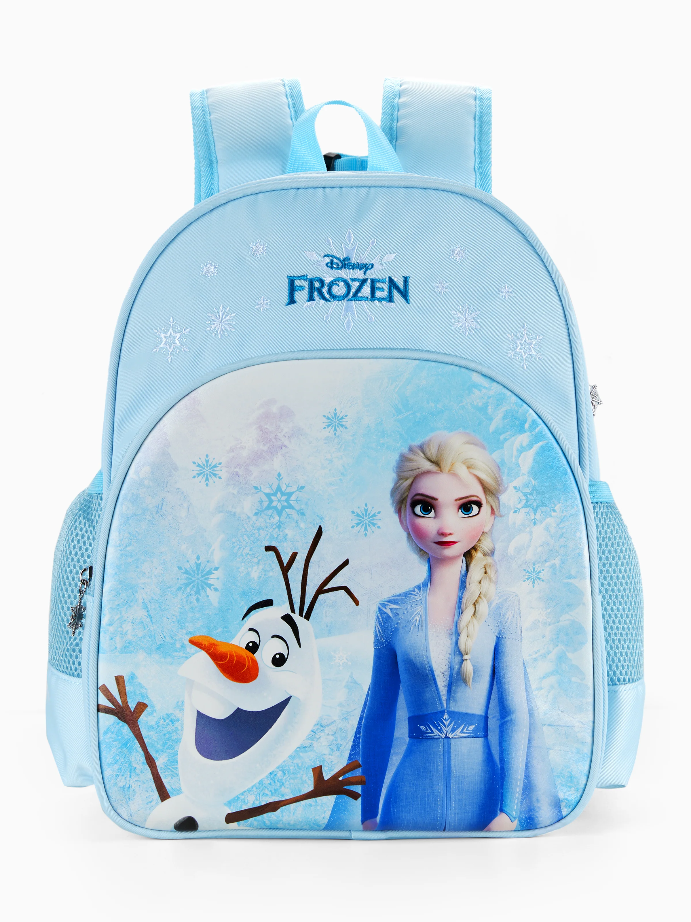 Disney Frozen Toddler Girl Elsa and Olaf Backpack with Chest Strap & Bottle Pockets Blue - Image 3