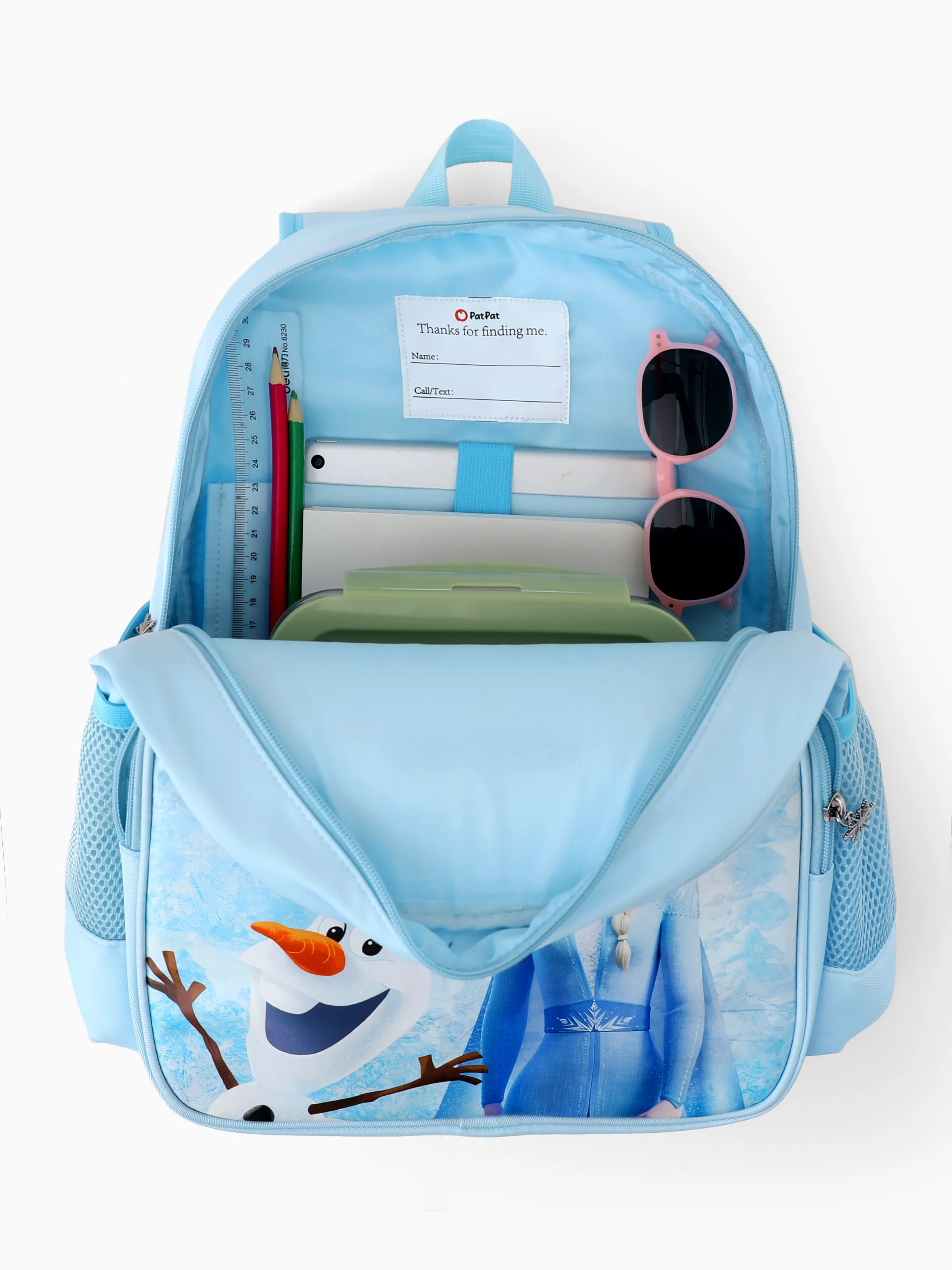 Disney Frozen Toddler Girl Elsa and Olaf Backpack with Chest Strap & Bottle Pockets Blue - Image 4