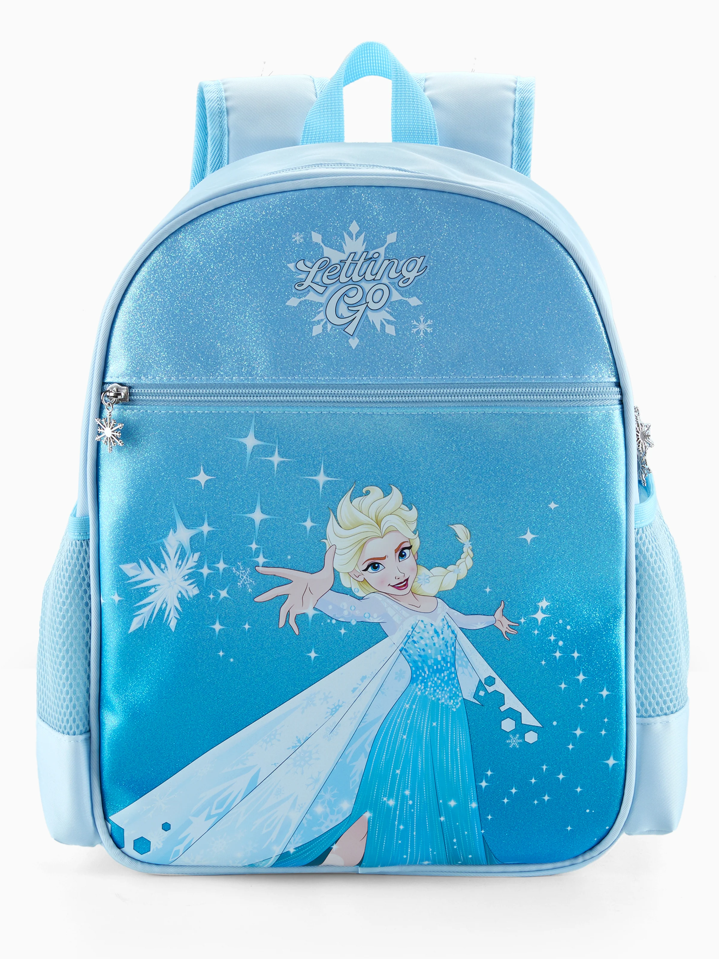 Disney Frozen Toddler Girl Elsa Backpack with Chest Strap & Bottle Pockets Blue - Image 3
