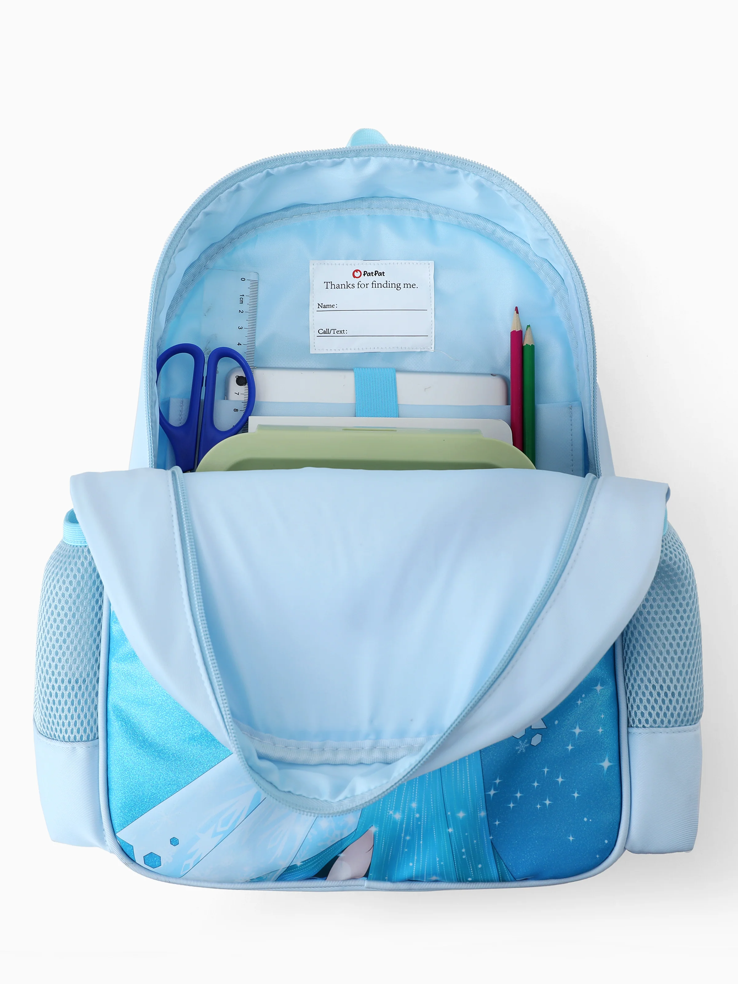 Disney Frozen Toddler Girl Elsa Backpack with Chest Strap & Bottle Pockets Blue - Image 4