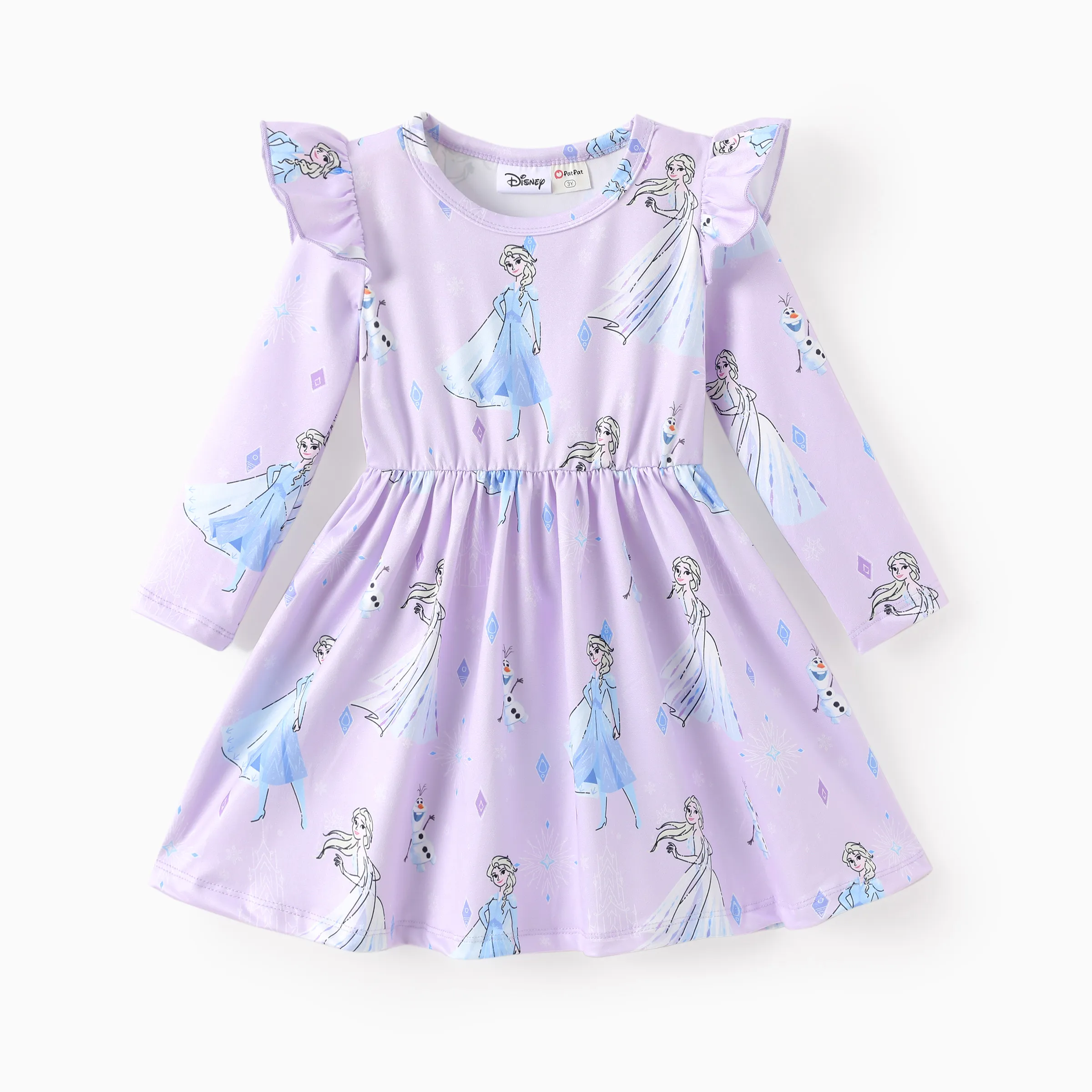 Disney Frozen Toddler Girl Elsa Flutter-sleeve Dress Light Purple - Image 8