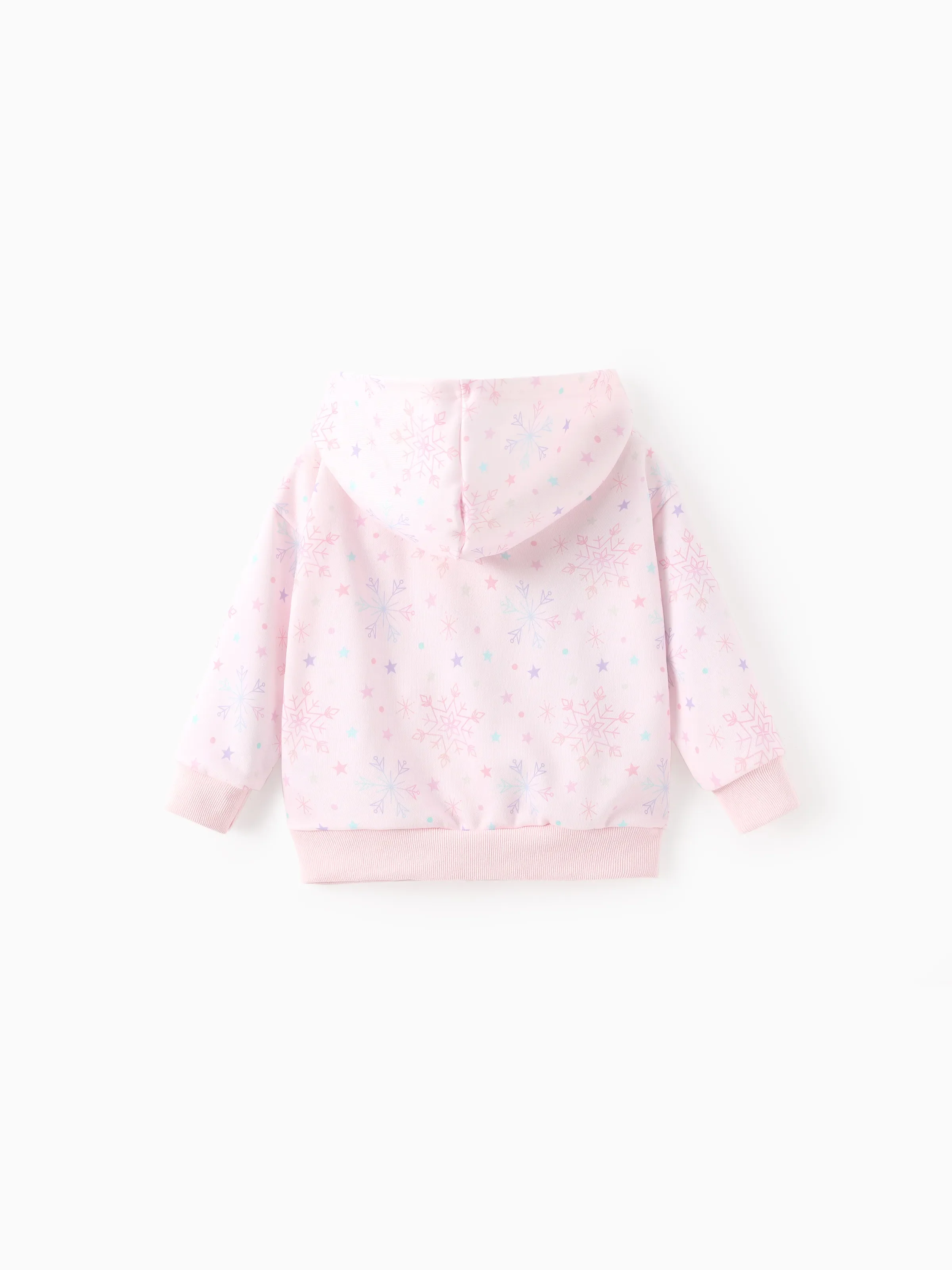 Disney Frozen Toddler Girl Elsa Front Zipper Closure and Kangaroo Pocket Hooded Jacket Pink - Image 3