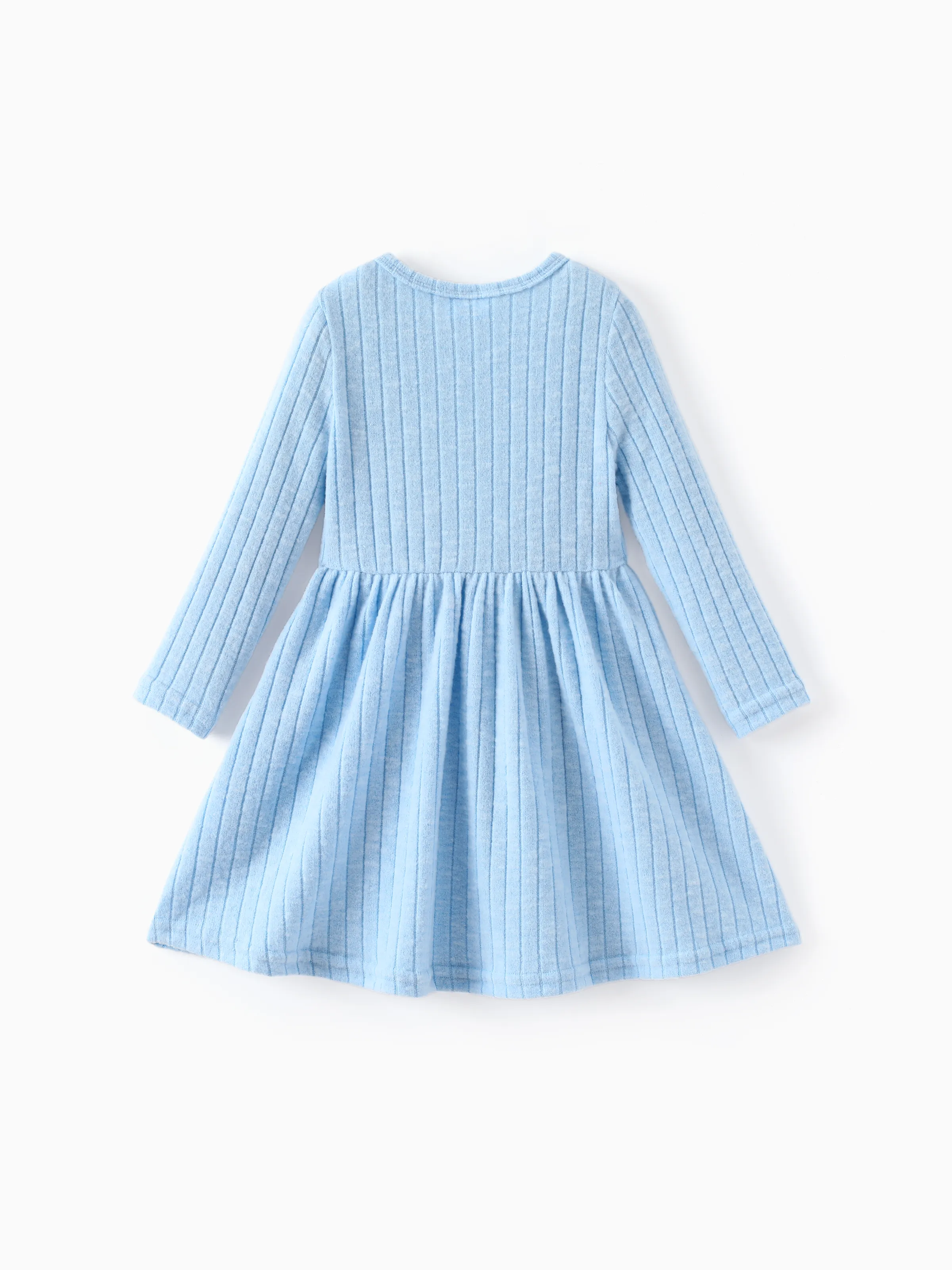 Disney Frozen Toddler Girl Elsa Ribbed Knitted Fabric Longsleeves Dress Blue - Image 2