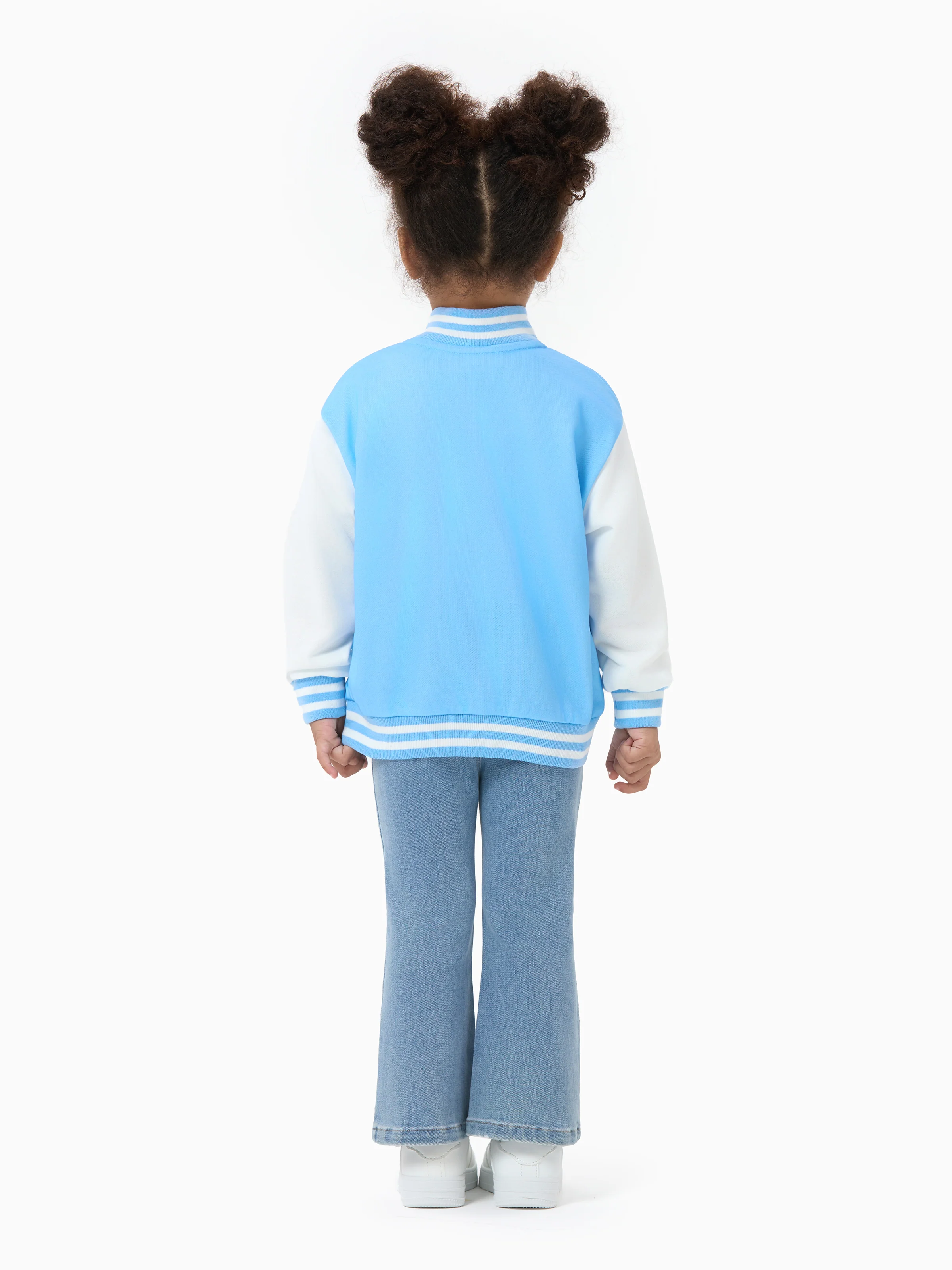 Disney Frozen Toddler Girl Elsa Snap Button Closure Colorblock Jacket Blue - Image 5