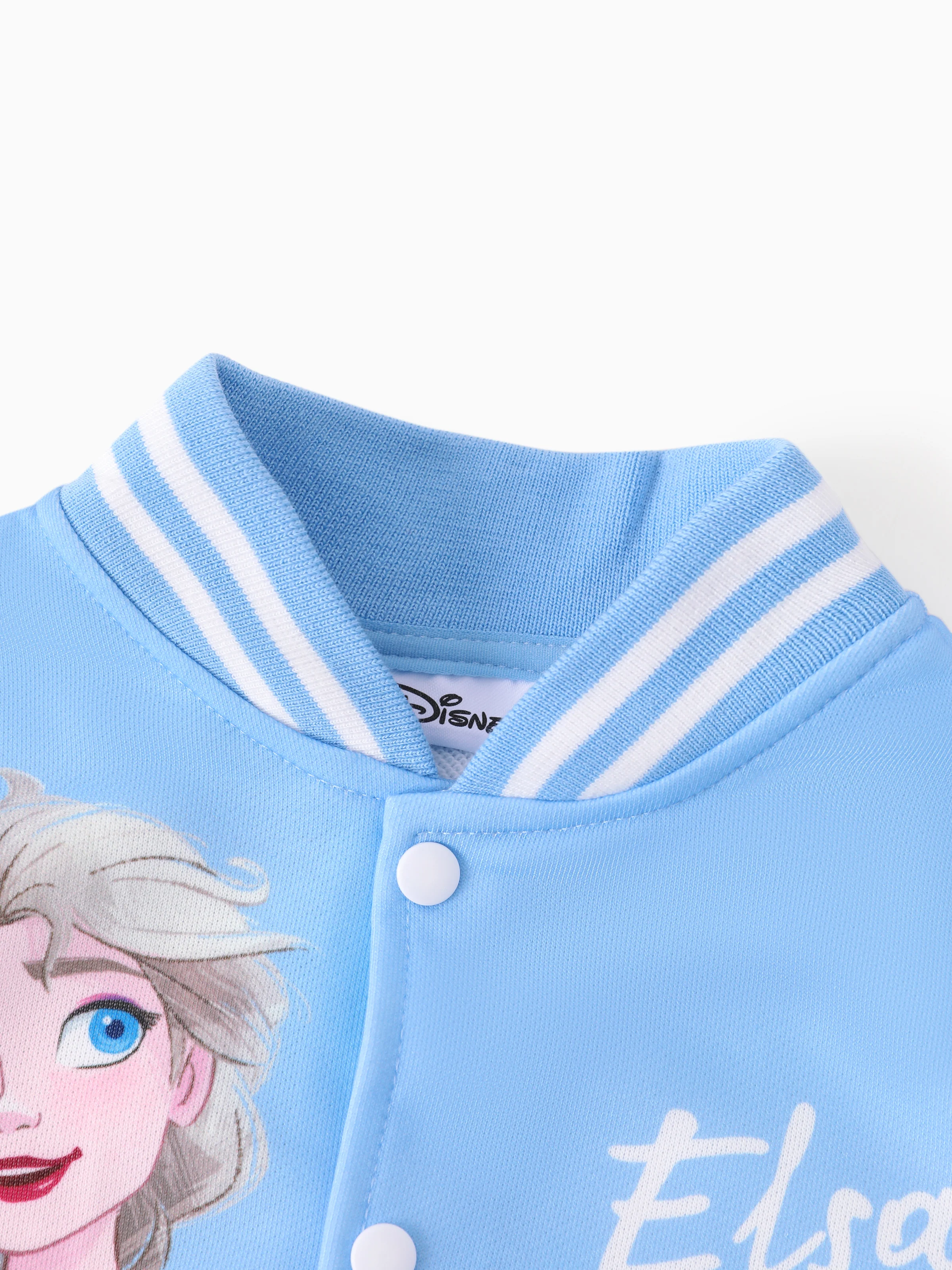 Disney Frozen Toddler Girl Elsa Snap Button Closure Colorblock Jacket Blue - Image 6