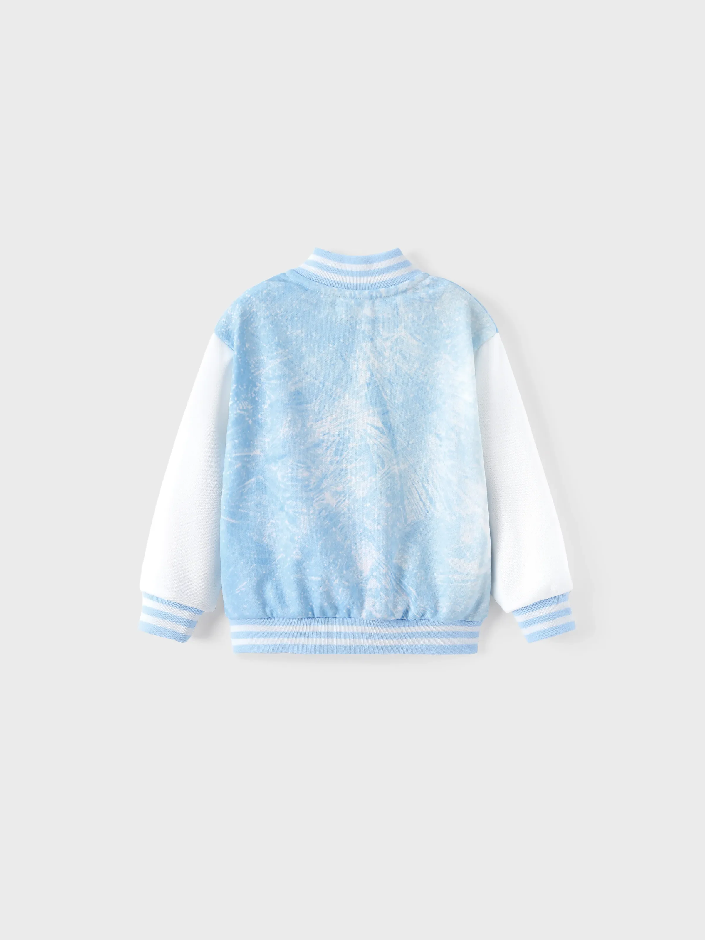 Disney Frozen Toddler Girl Elsa Snowflake Print Bomber Jacket Blue - Image 3