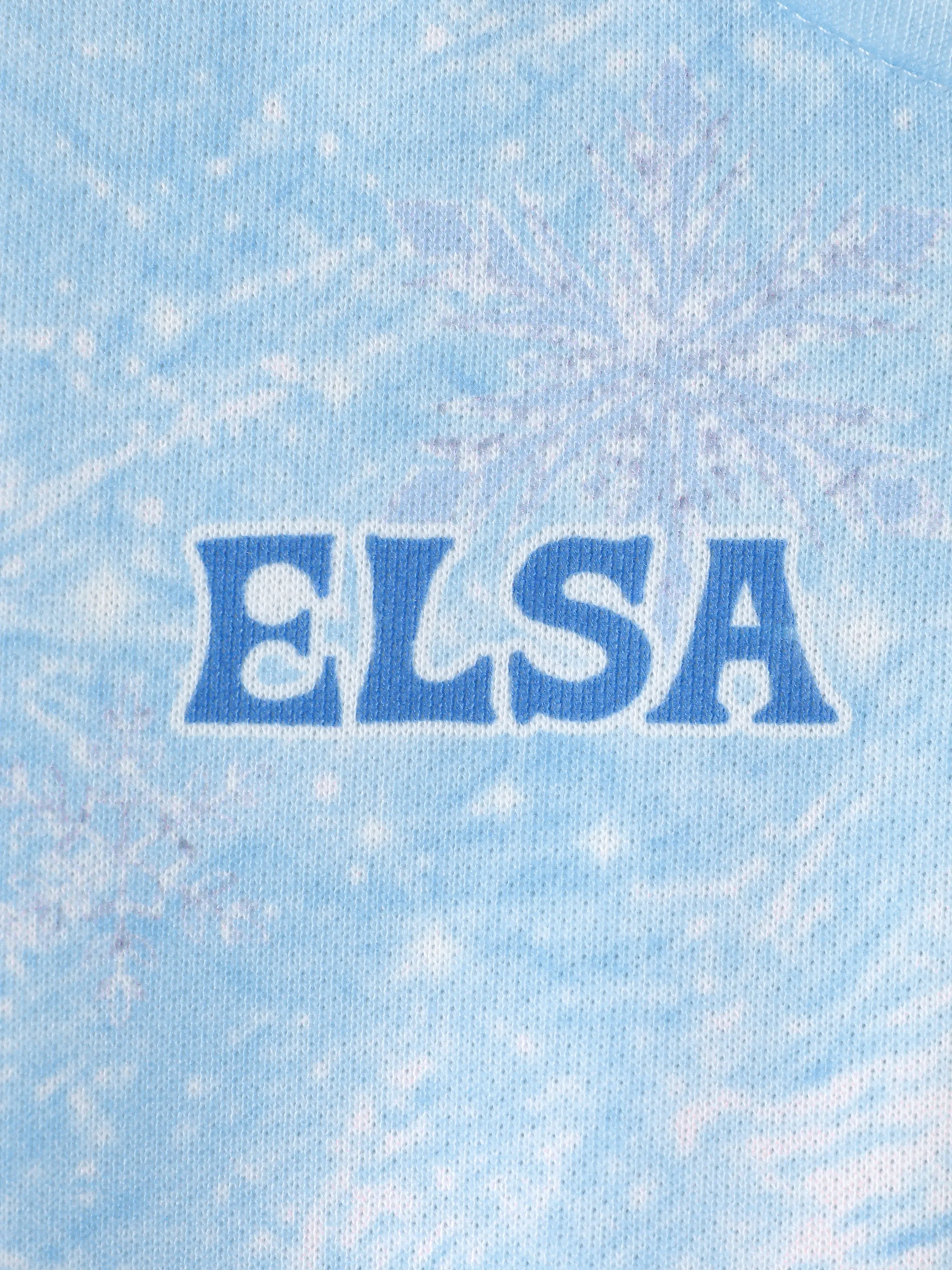 Disney Frozen Toddler Girl Elsa Snowflake Print Bomber Jacket Blue - Image 7