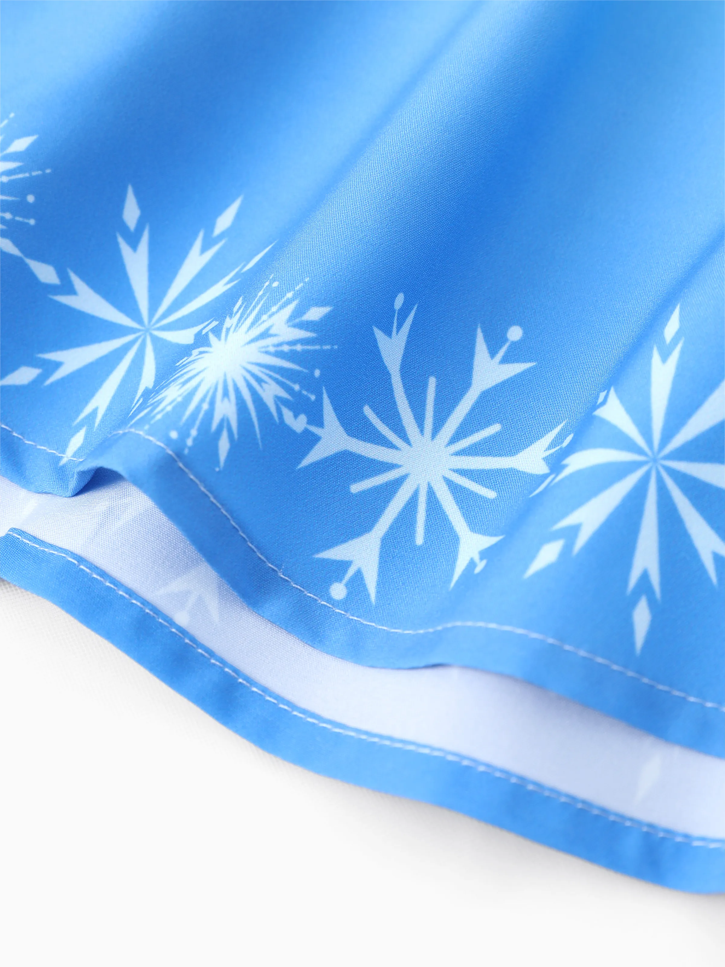 Disney Frozen Toddler Girl 2pcs Elsa Embroidered Snowflake Print Velet Tulle Dress Blue - Image 6