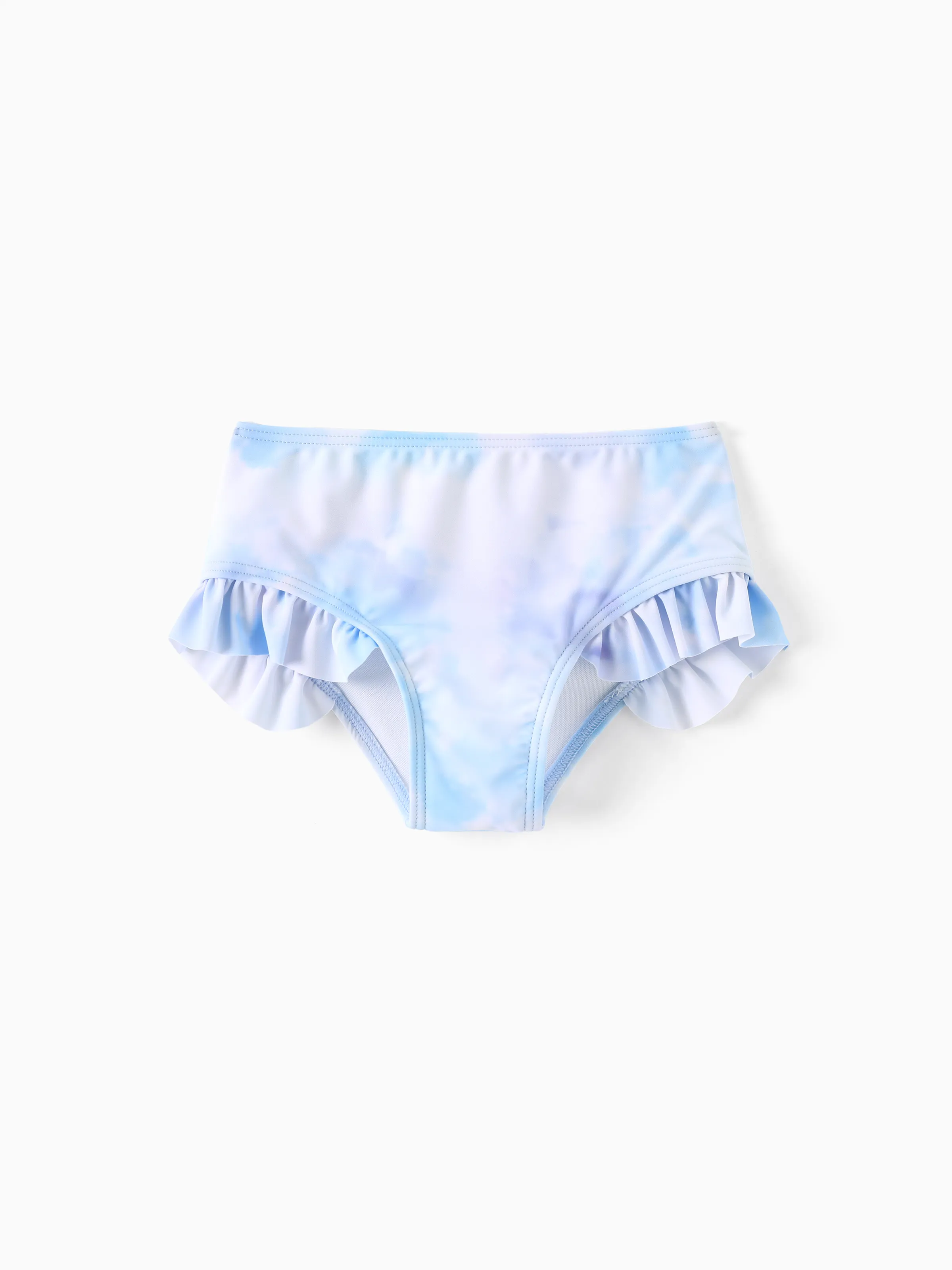 Disney Frozen Toddler/Kid Girl 2pcs Elsa/Anna UPF50+ Ruffled Long-sleeve Swimsuit Blue - Image 5