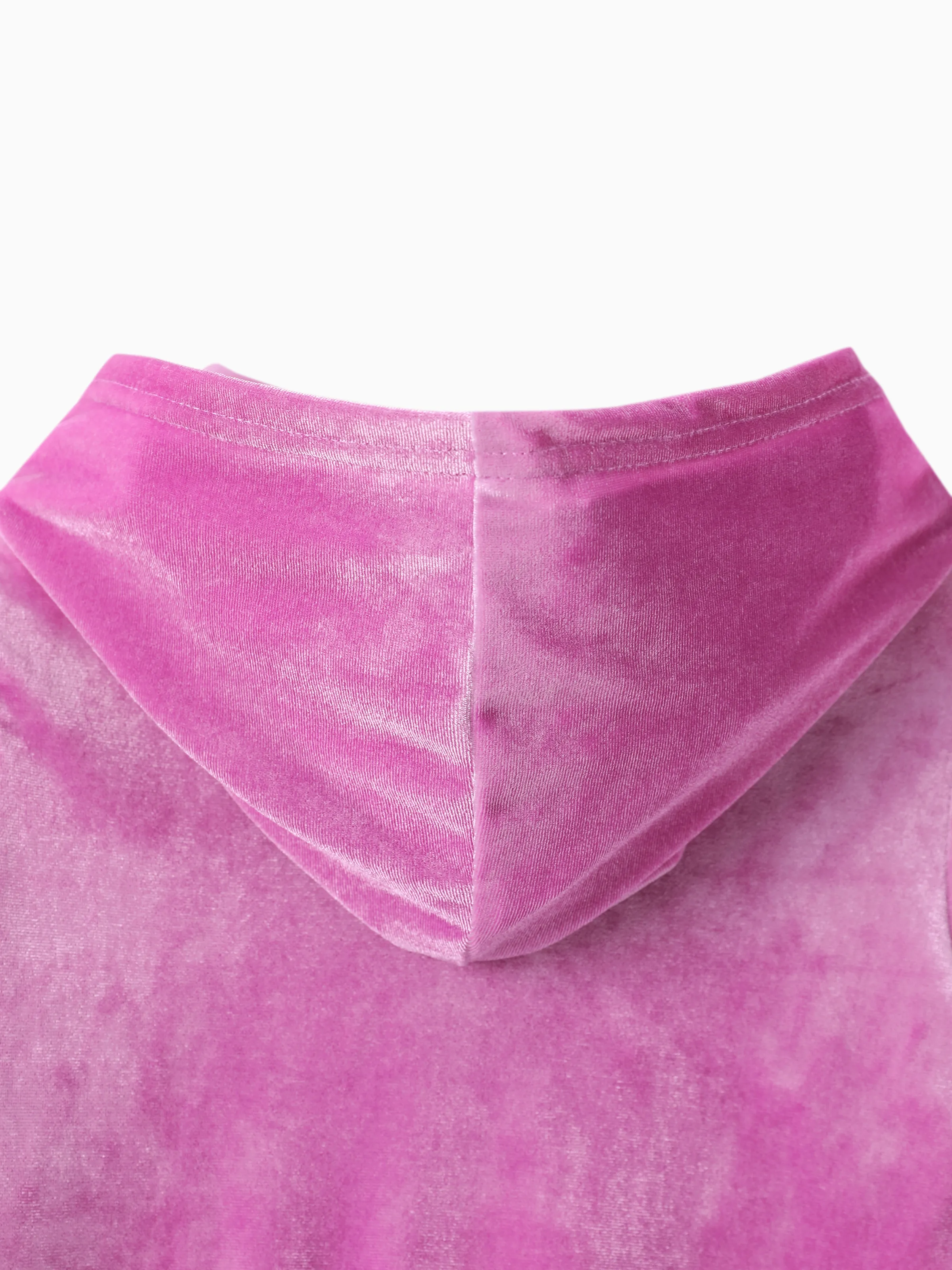 Disney Frozen Toddler/Kids Girl 2pc Elsa/Anna Velour Fabric Embroidery hooded Set Pink purple - Image 10