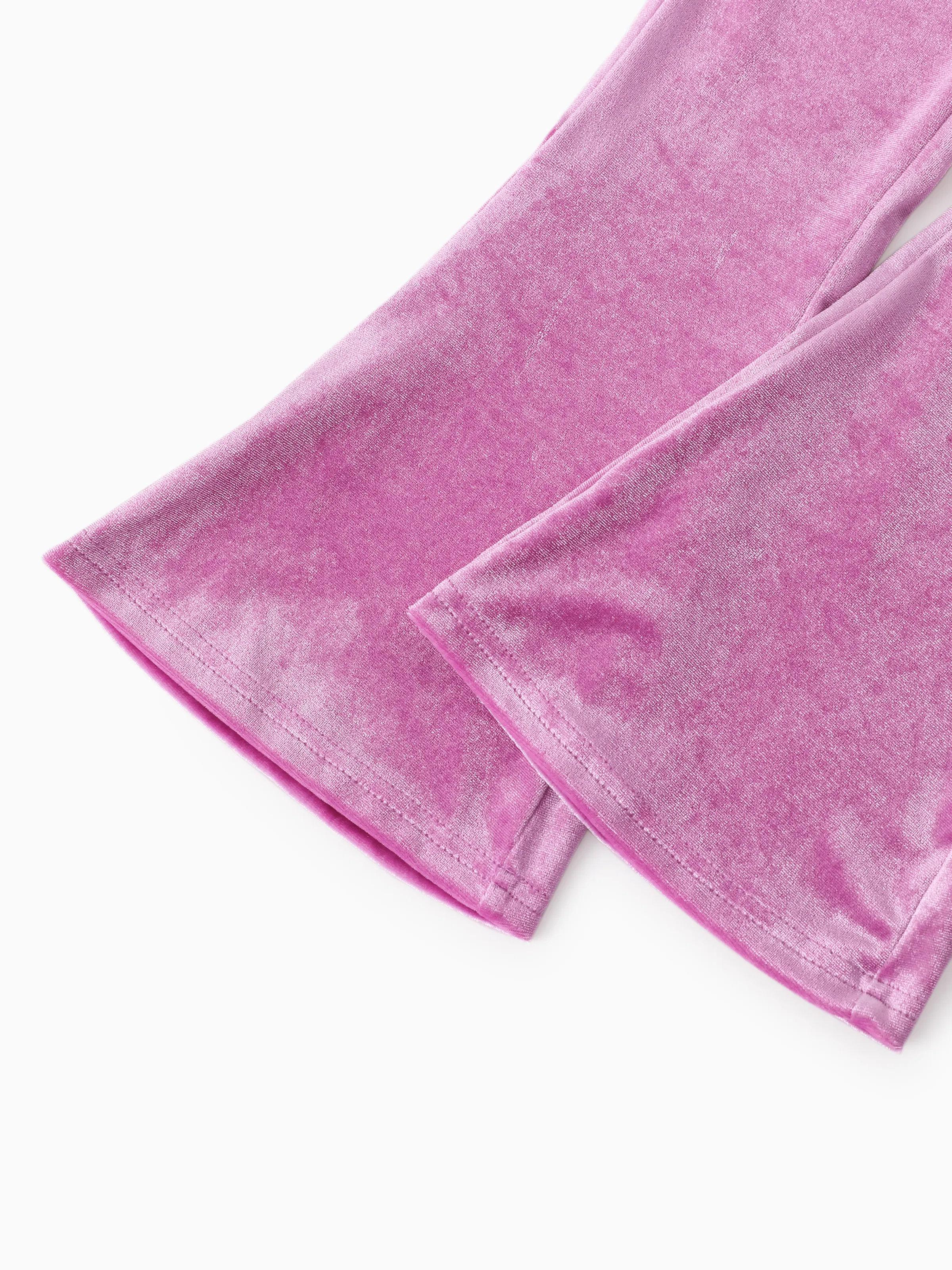 Disney Frozen Toddler/Kids Girl 2pc Elsa/Anna Velour Fabric Embroidery hooded Set Pink purple - Image 12