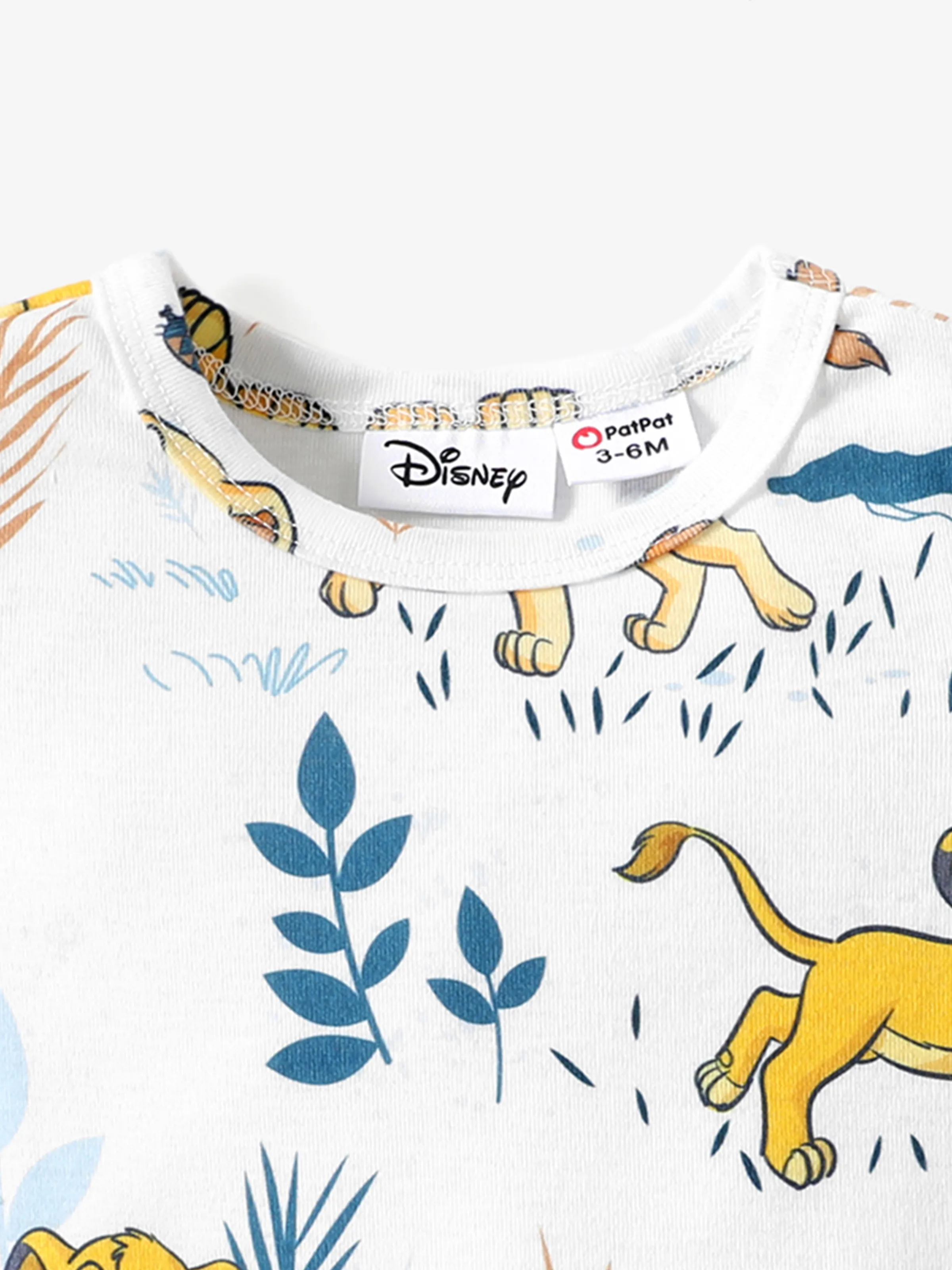 Disney Lion King Baby Boys/Girl Simba 1pc Naia™ Jungle Print Striped Romper GrayGreen - Image 4