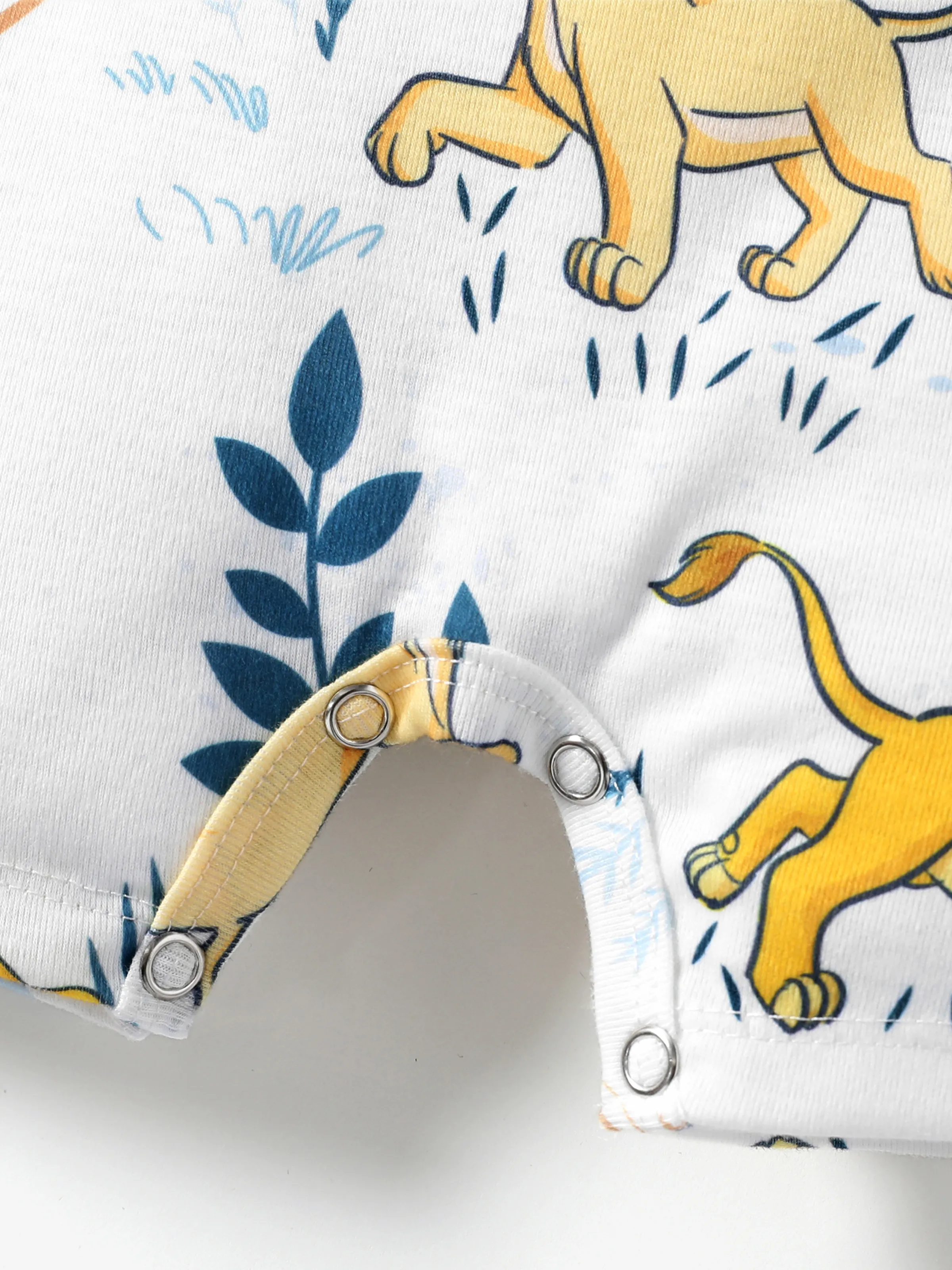 Disney Lion King Baby Boys/Girl Simba 1pc Naia™ Jungle Print Striped Romper GrayGreen - Image 6